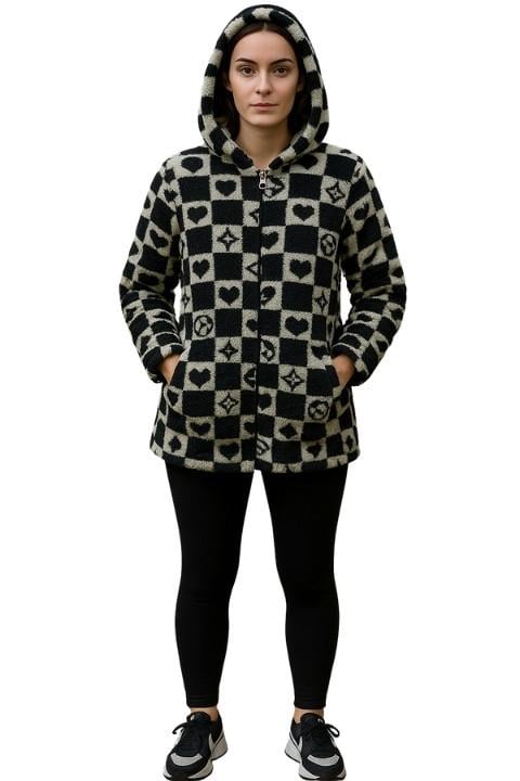 Welsoft Yıkanabilir Peluş Kumaş Çift Cepli Kadın Polar