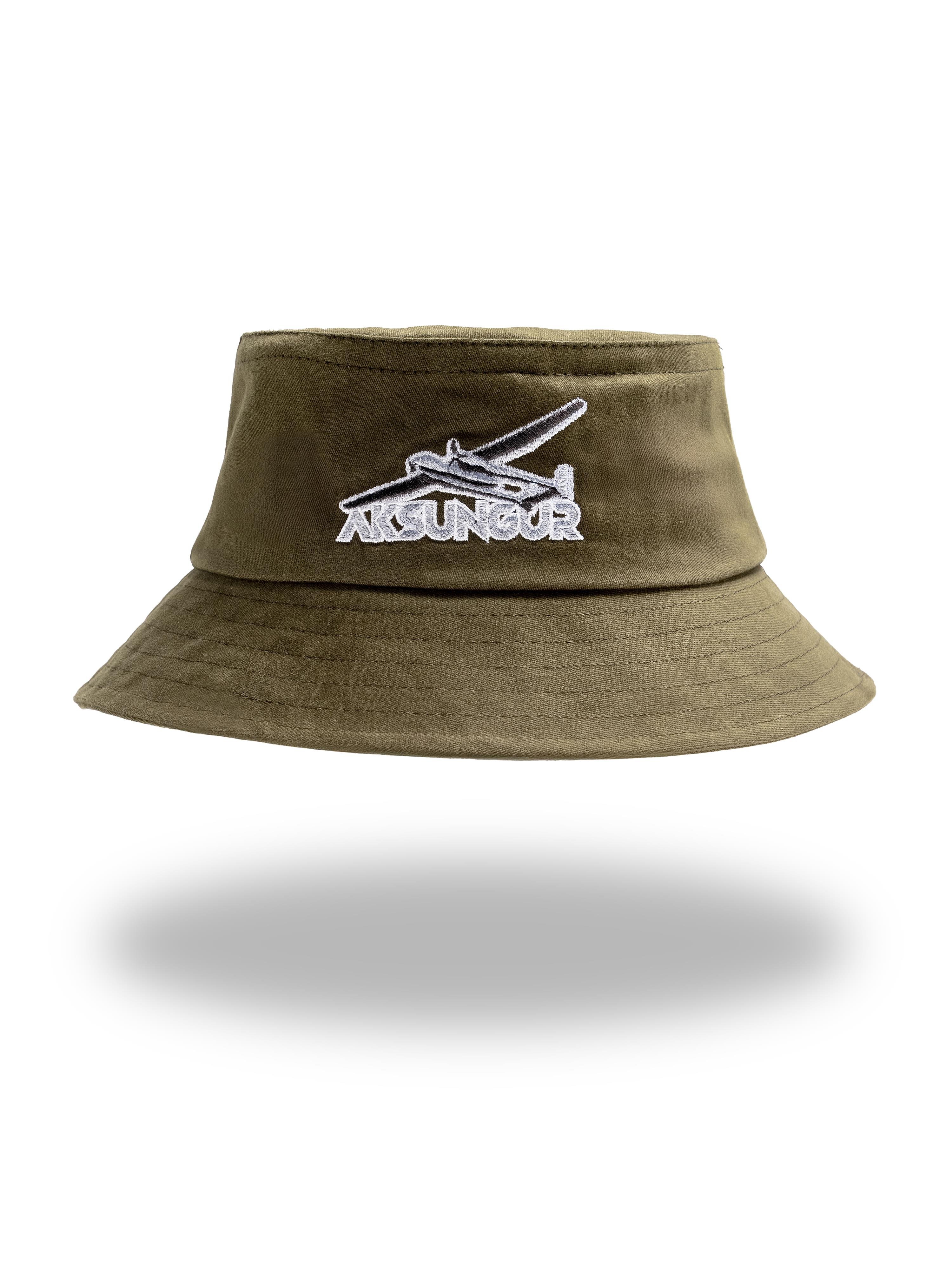 AKSUNGUR Nakışlı %100 Pamuk Bucket Şapka