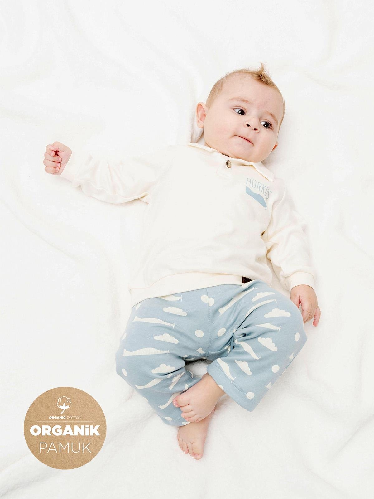 HÜRKUŞ İlk Uçuş %100 Organik Pamuk 2li Bebek Takımı