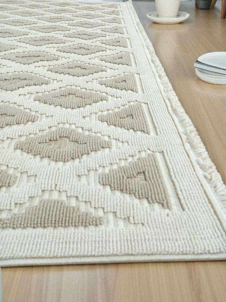 Alpina Home Loopy Yumuşak Doku Bej Salon Oturma Odası Mutfak Çocuk Odası Halısı