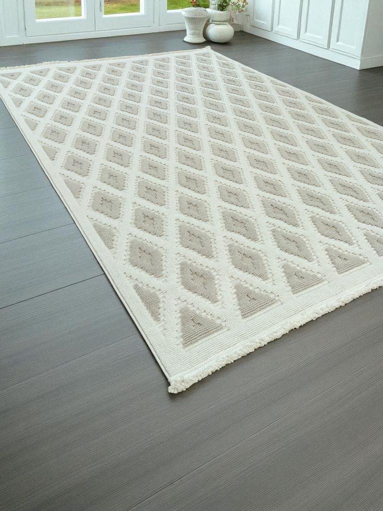 Alpina Home Loopy Yumuşak Doku Bej Salon Oturma Odası Mutfak Çocuk Odası Halısı