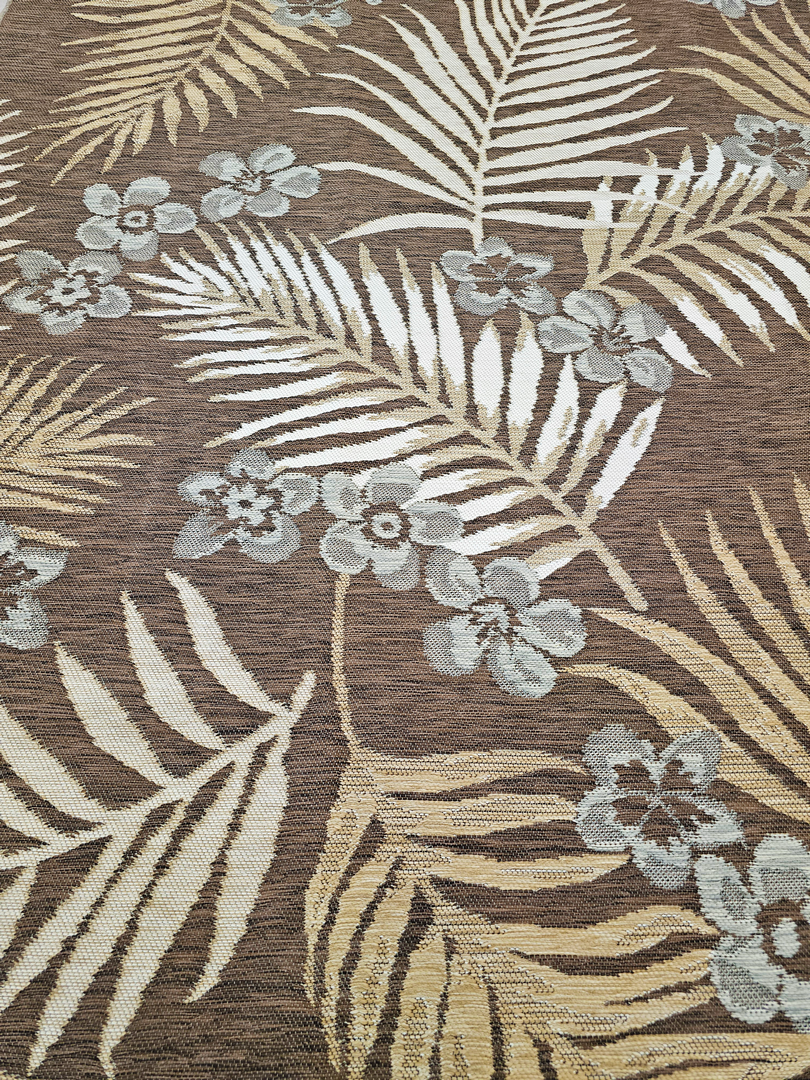 Alpina Home Miror Krem Kahverengi Doğa Desenli Doğal Görünümlü Yıkanabilir Çift Taraflı Dokuma Kilim
