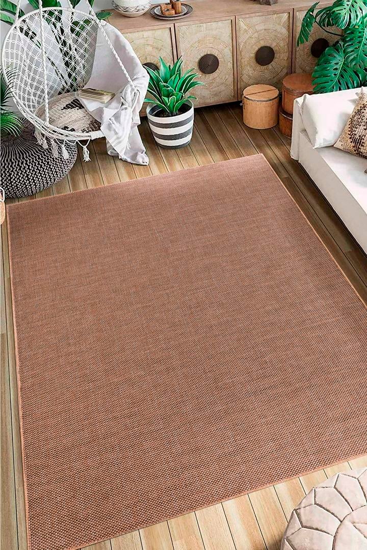 Alpina Home Stella Antrasit Jüt Hasır Model Tek Renk Dokuma Yıkanabilir Katlanabilir Toz Vermez Kilim