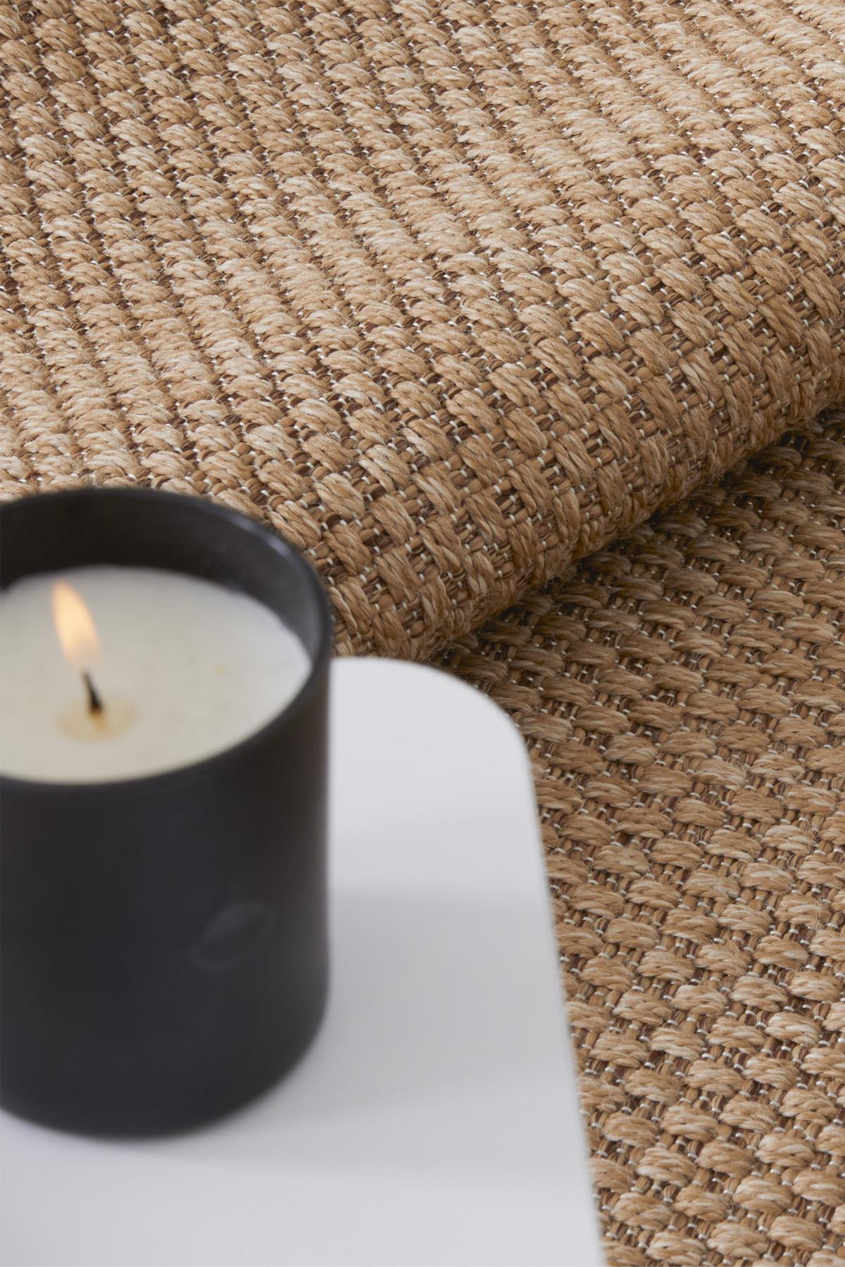 Alpina Home Stella Jut Hasır Model Tek Renk Dokuma Yıkanabilir Katlanabilir Toz Vermez Kilim
