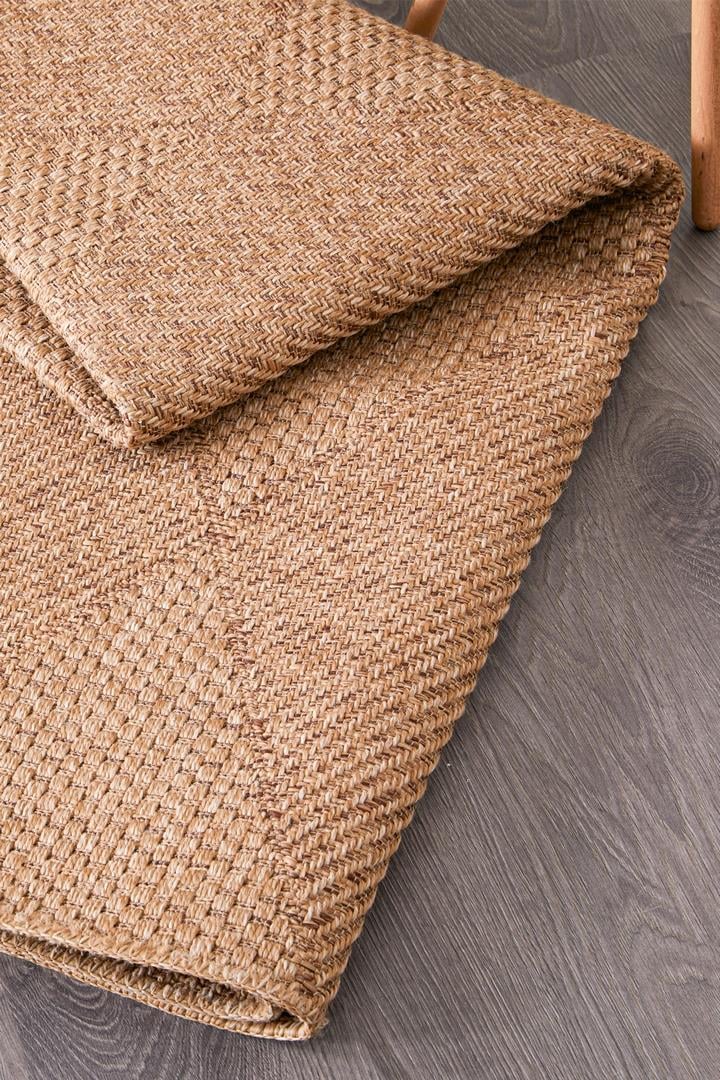 Alpina Home Stella Jut Hasır Model Tek Renk Dokuma Yıkanabilir Katlanabilir Toz Vermez Kilim