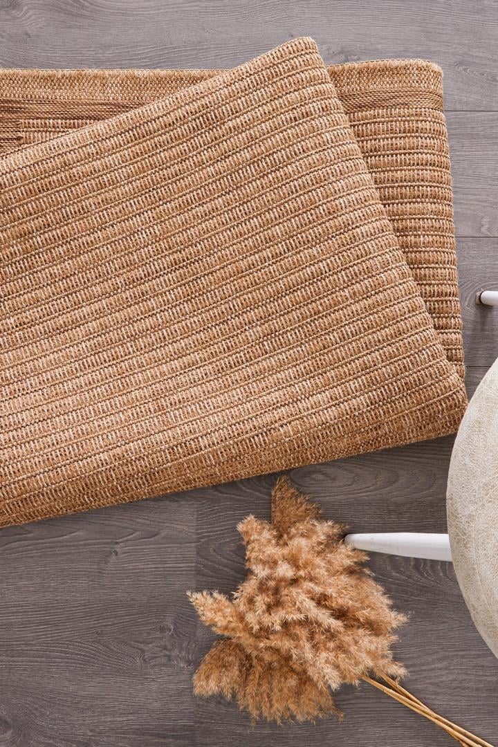 Alpina Home Stella Jut Hasır Model Tek Renk Dokuma Yıkanabilir Katlanabilir Toz Vermez Kilim