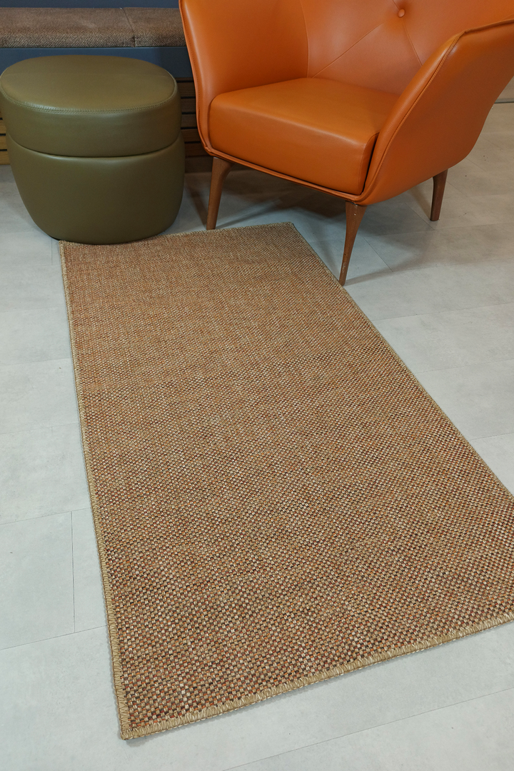 Alpina Home Stella Terra Jüt Hasır Model Tek Renk Dokuma Yıkanabilir Katlanabilir Toz Vermez Kilim