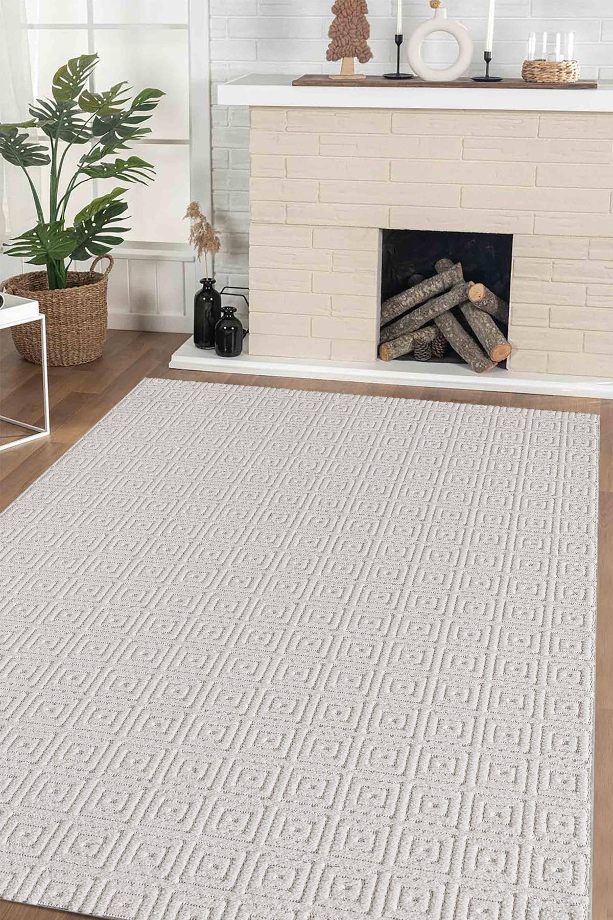 Alpina Home Suats Ekru Yumuşak Doku Salon Oturma Odası Mutfak Çocuk Odası Halısı