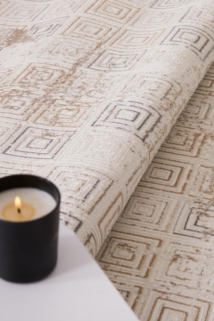 Alpina Home Venüs Krem Gri Yumuşak Doku Salon Oturma Odası Mutfak Çocuk Odası Halısı