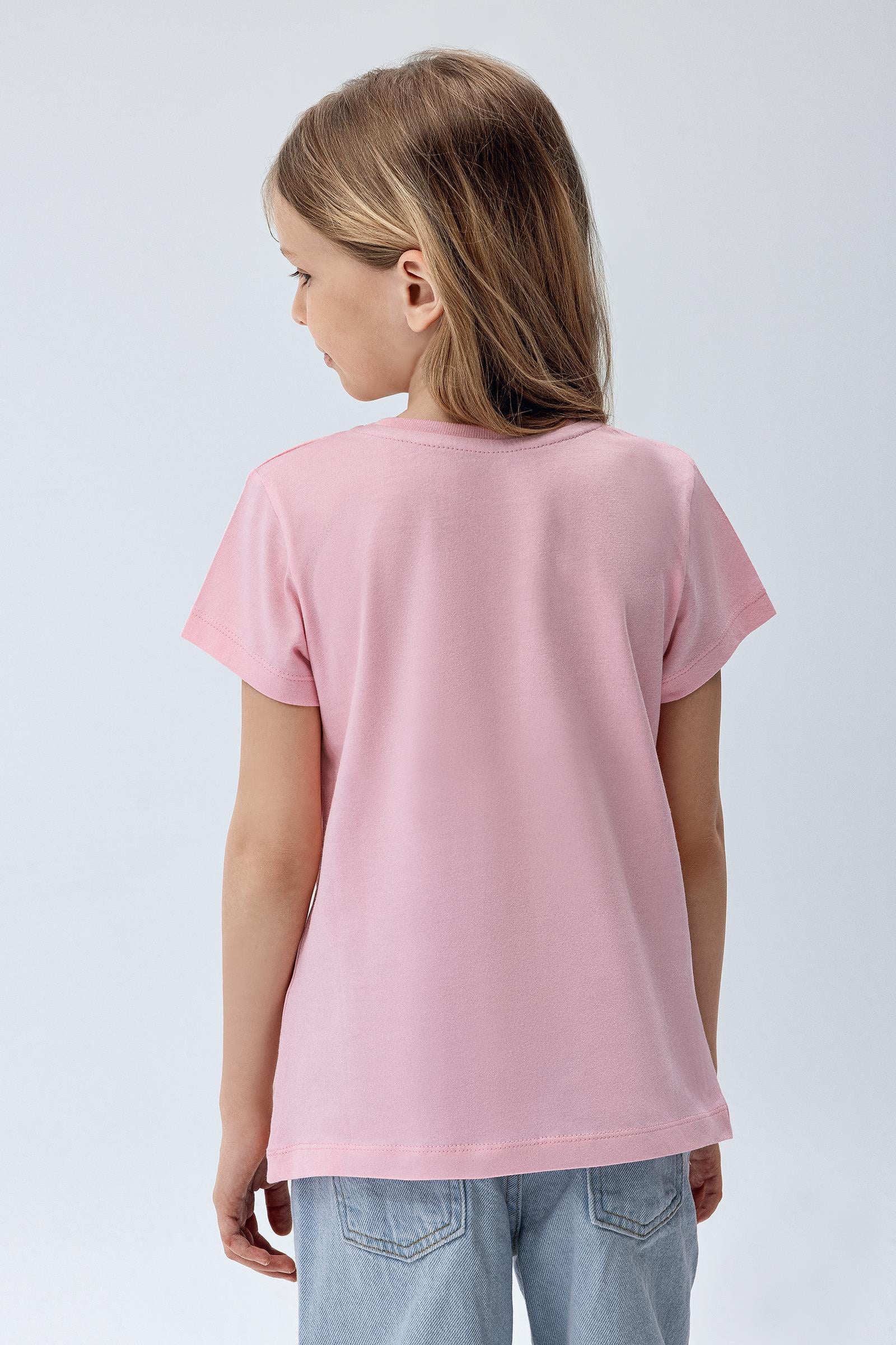 Brix 7701-1 Pembe Renk Kız Çocuk Kısa Kollu T-Shirt