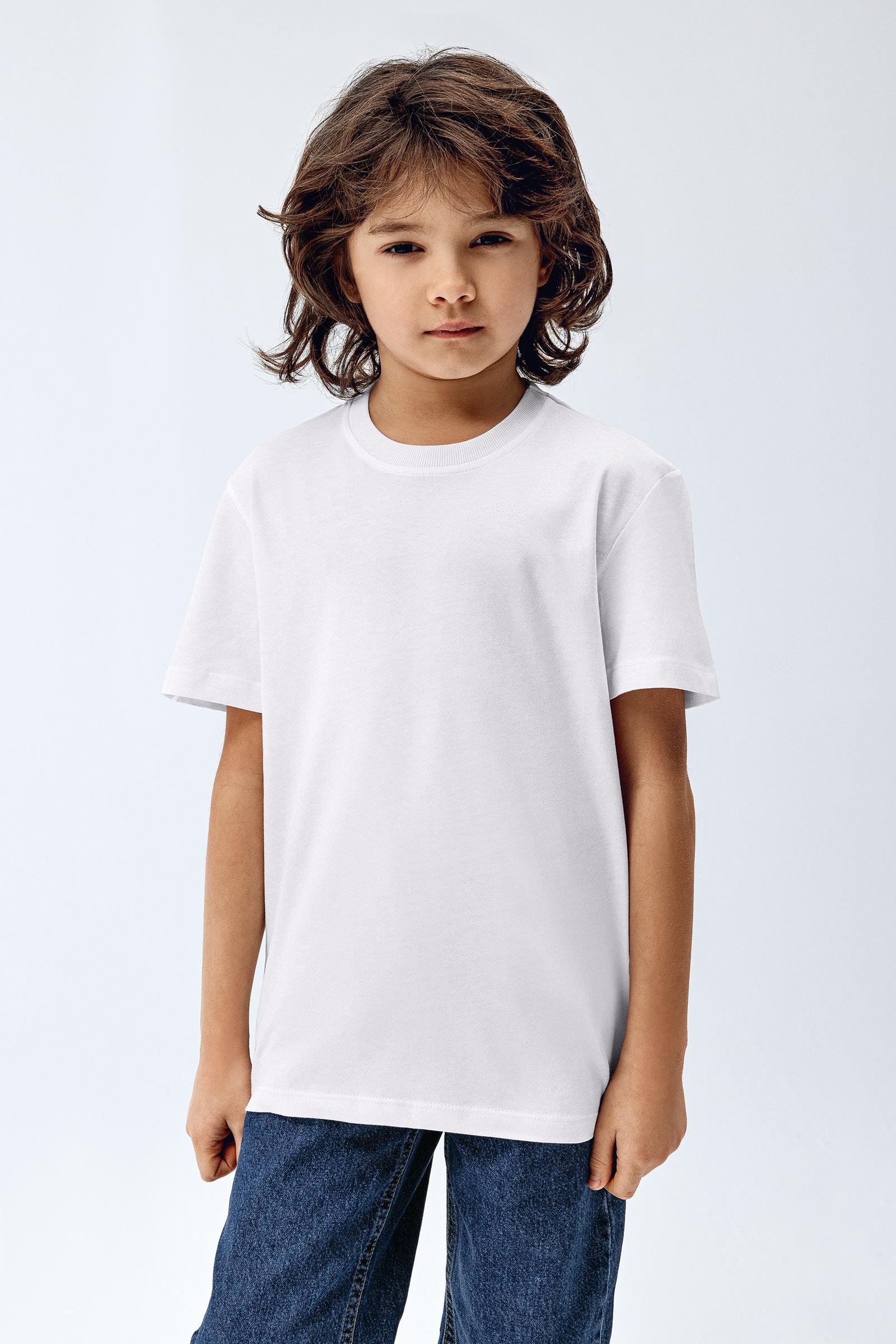 Brix 8539 Beyaz Renk Erkek Çocuk 5'li %100 Pamuk Kısa Kollu Bisiklet Yaka Süprem T-Shirt