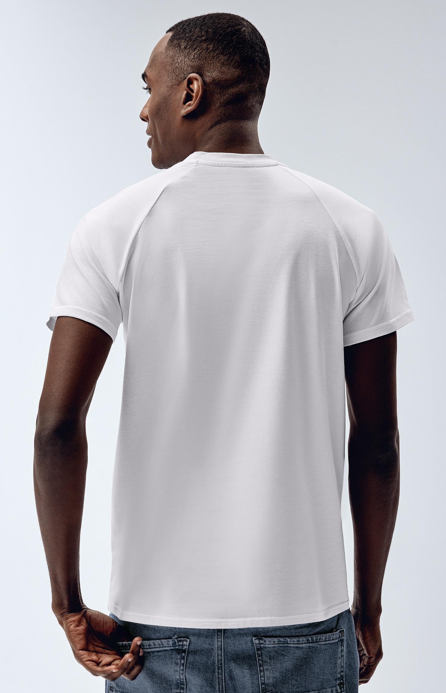 Brix Beyaz Renk Erkek Modal Reglan Kol T-Shirt