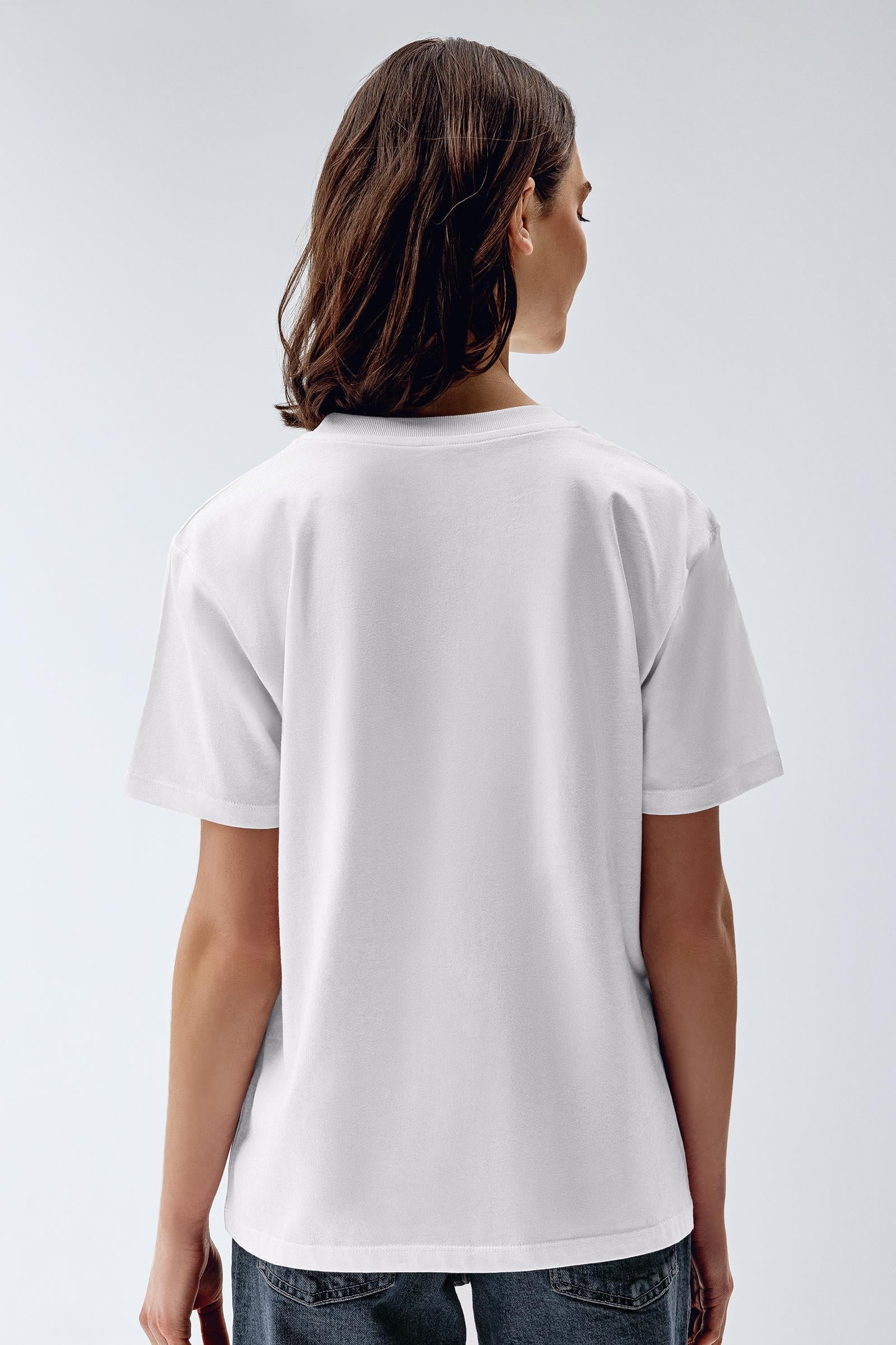 Brix Beyaz Renk Kadın Basic T-Shirt