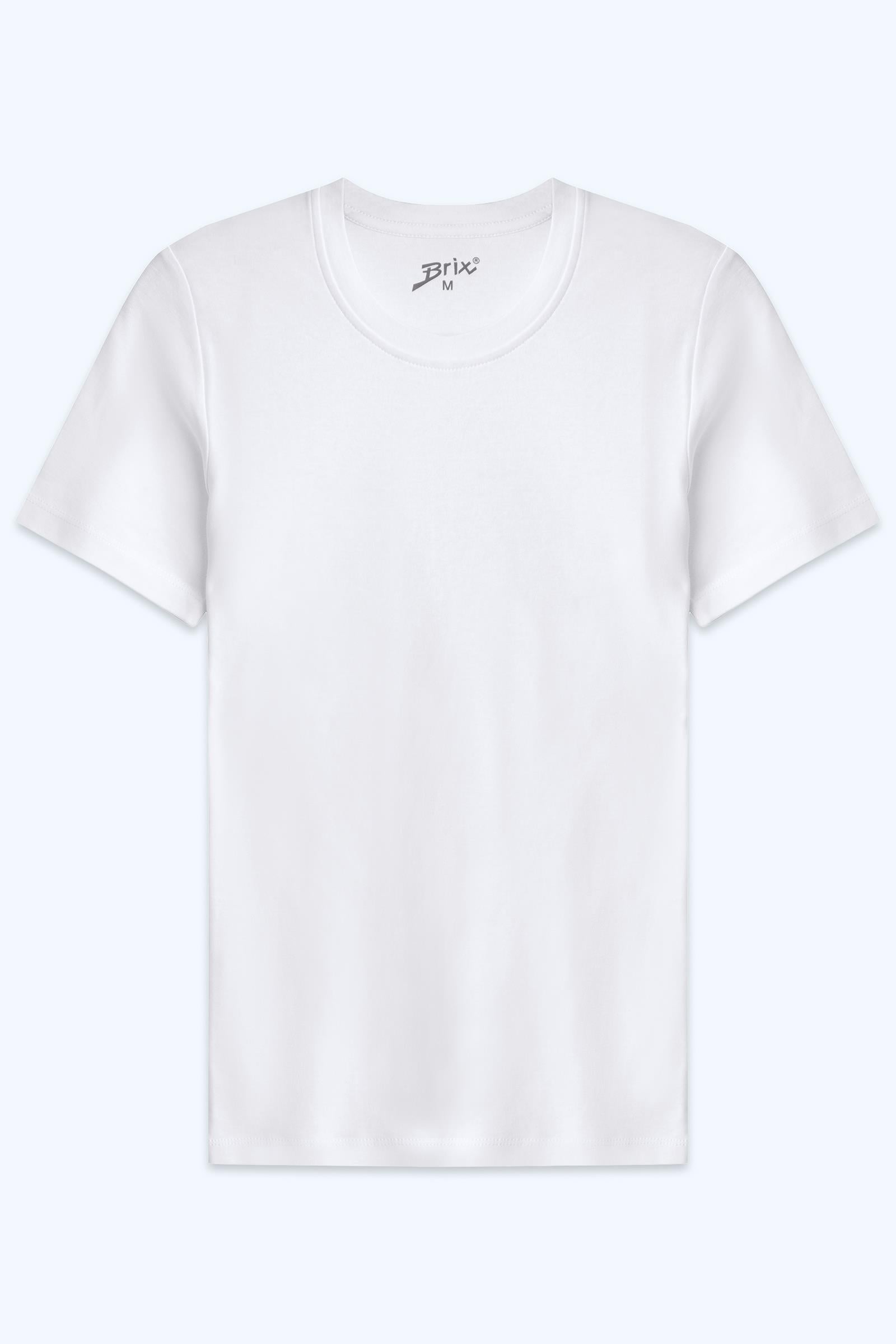 Brix Beyaz Renk Kadın Bisiklet Yaka T-Shirt