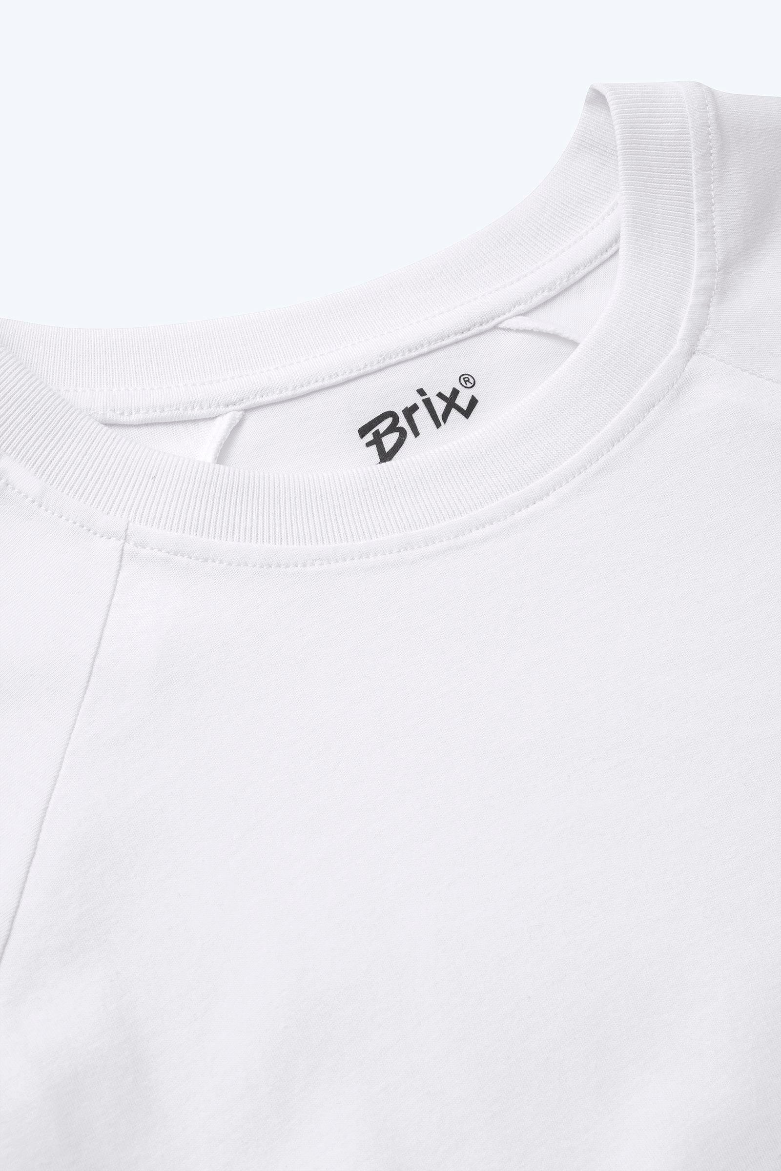 Brix Beyaz Renk Kadın Reglan Kol T-Shirt