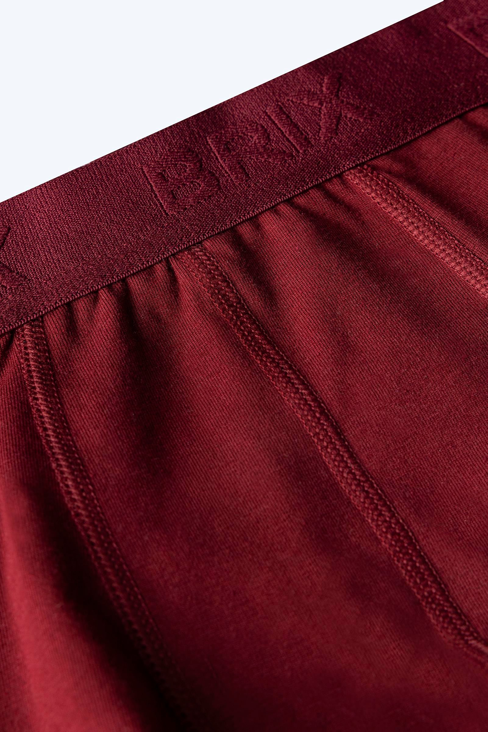 Brix Bordo Renk Erkek Modal Kısa 3'lü Boxer