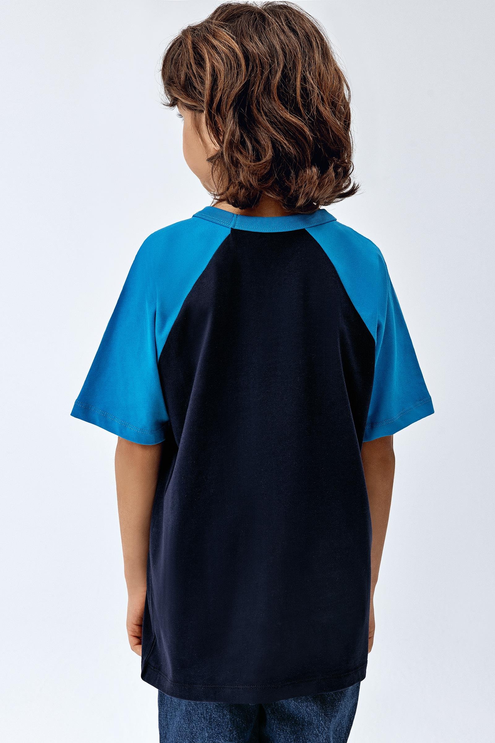 Brix Mavi Renk Erkek Çocuk Reglan Kol T-Shirt