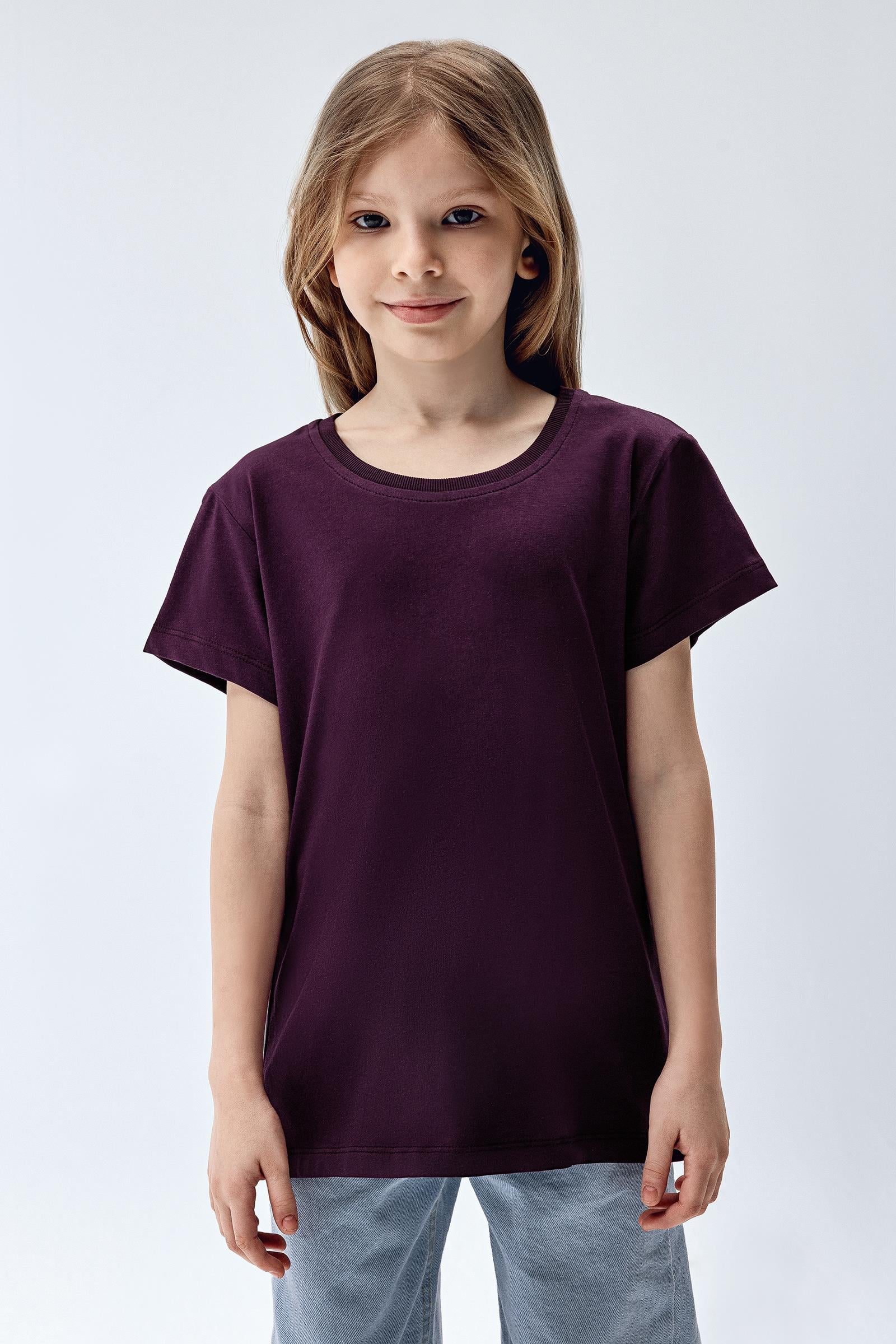 Brix Mor Renk Kız Çocuk Kısa Kollu T-Shirt
