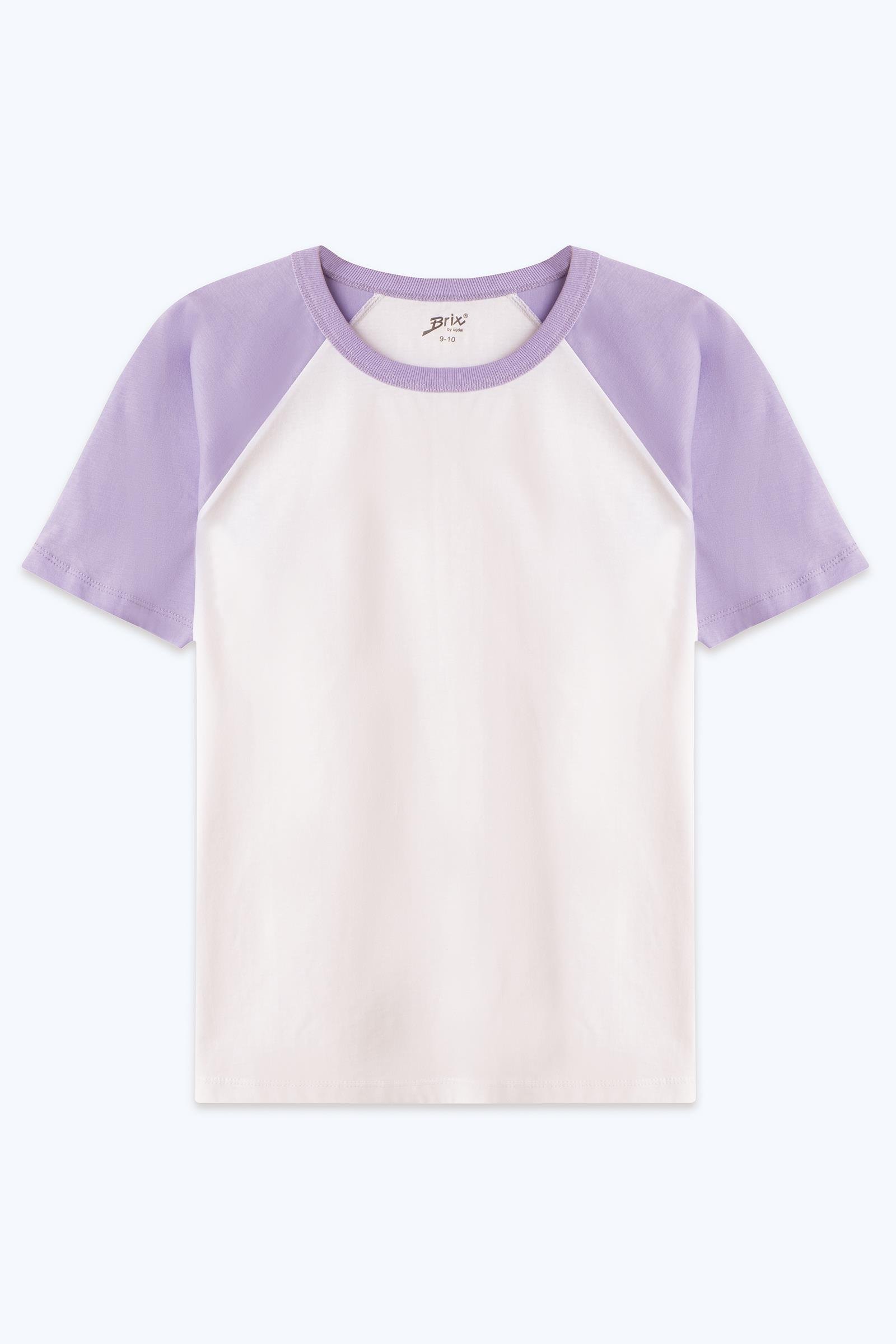 Brix Mor Renk Kız Çocuk Reglan Kol T-Shirt