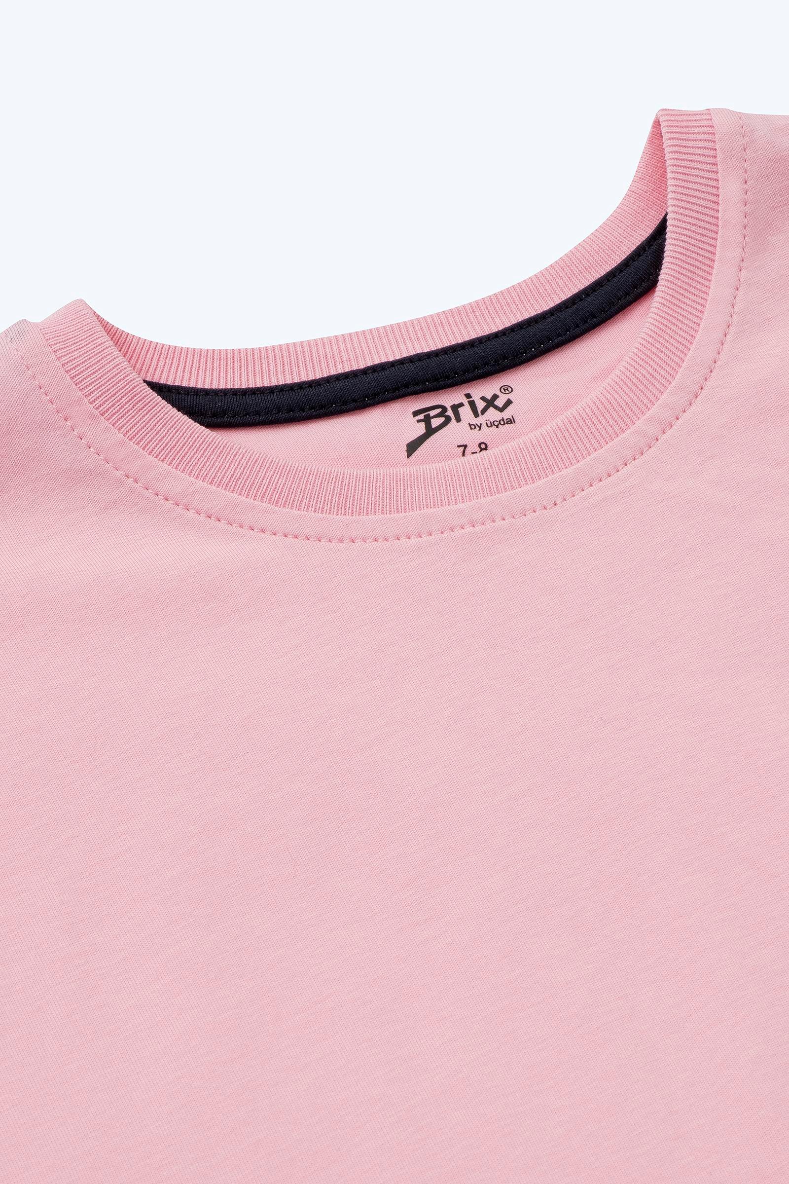 Brix Pembe Renk Kız Çocuk Kısa Kollu Pijama Takım