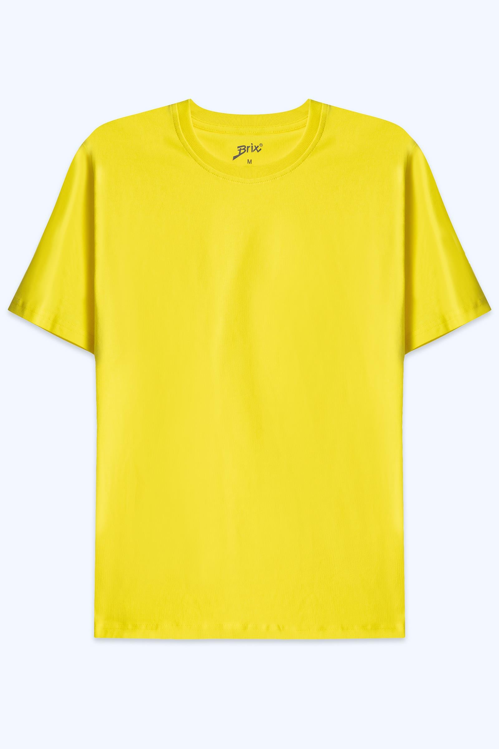 Brix Sarı Renk Erkek Basic T-Shirt