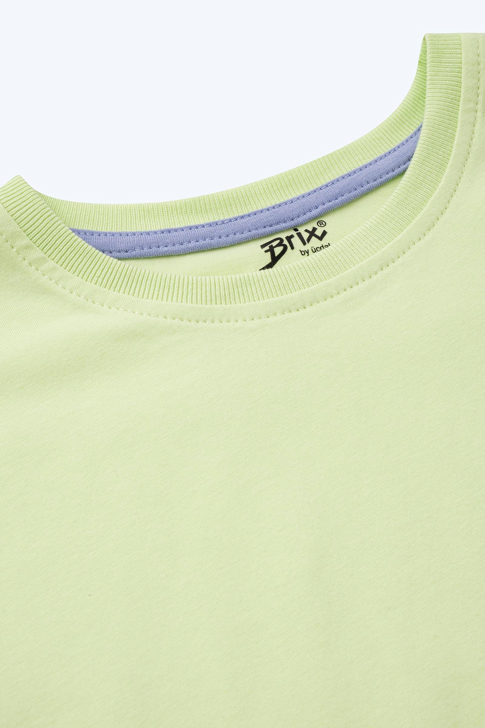 Brix Yeşil Renk Kız Çocuk Kısa Kollu Pijama Takım