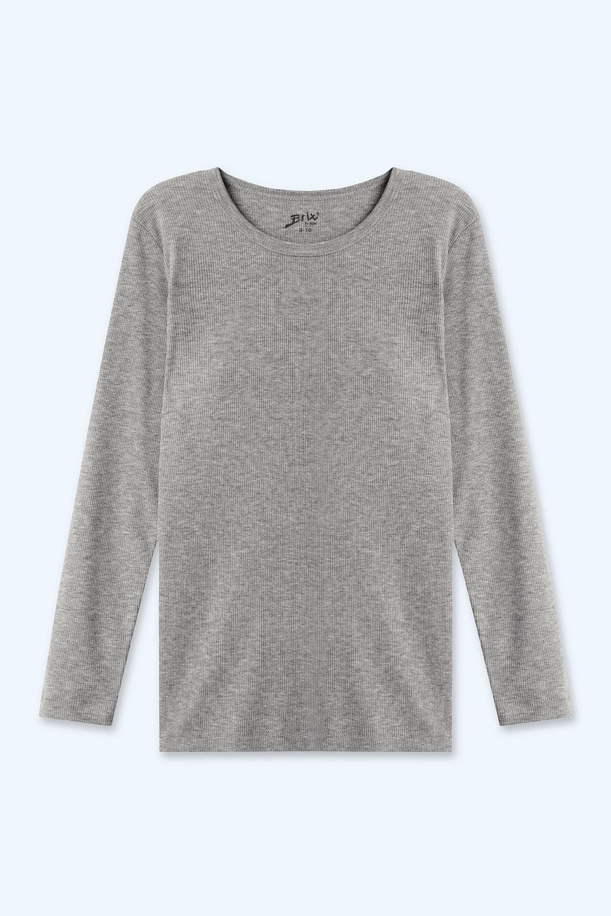 Erkek Çocuk Fitilli Uzun Kollu T-shirt