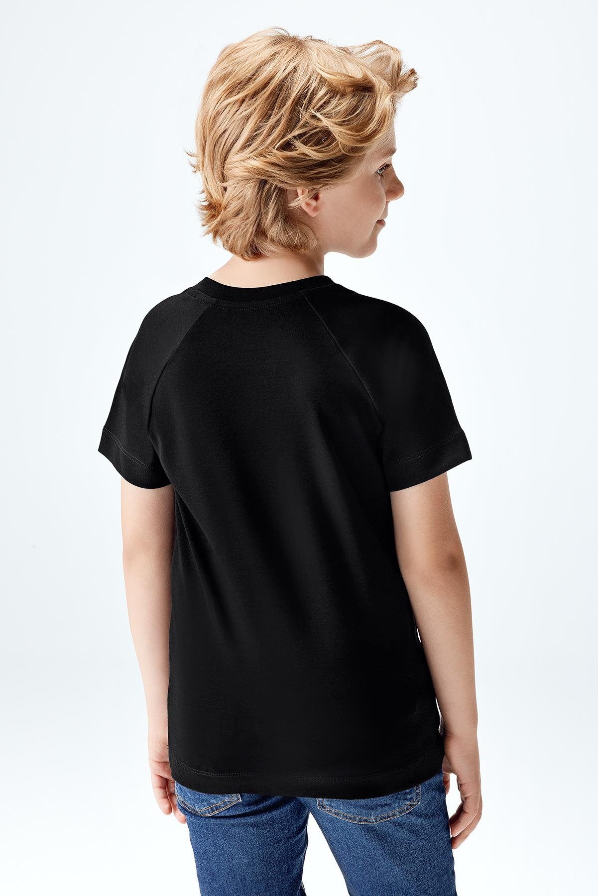 Erkek Çocuk İnterlok Reglan Kısa Kollu T-shirt