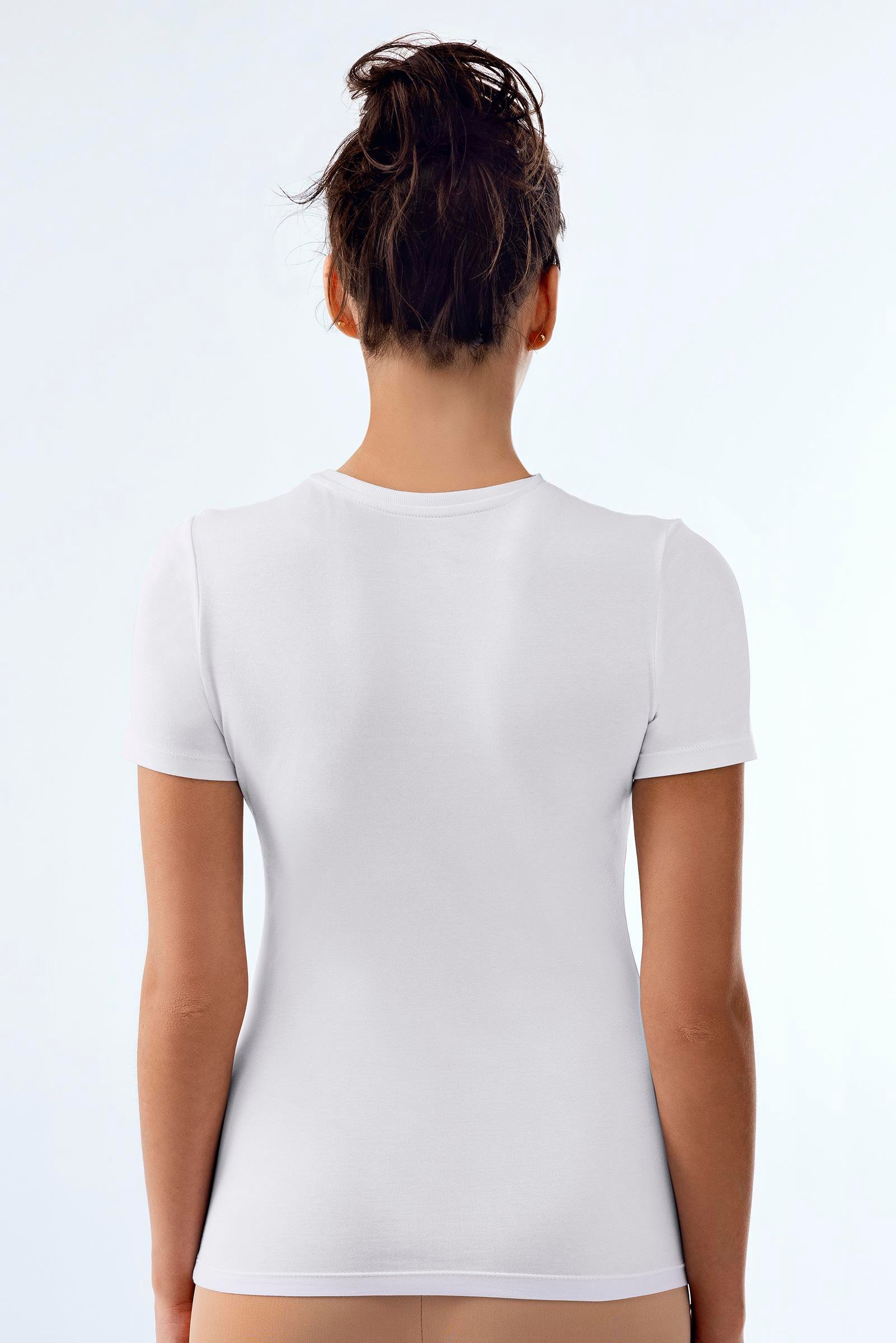 Kadın Basic Bisiklet Yaka T-Shirt