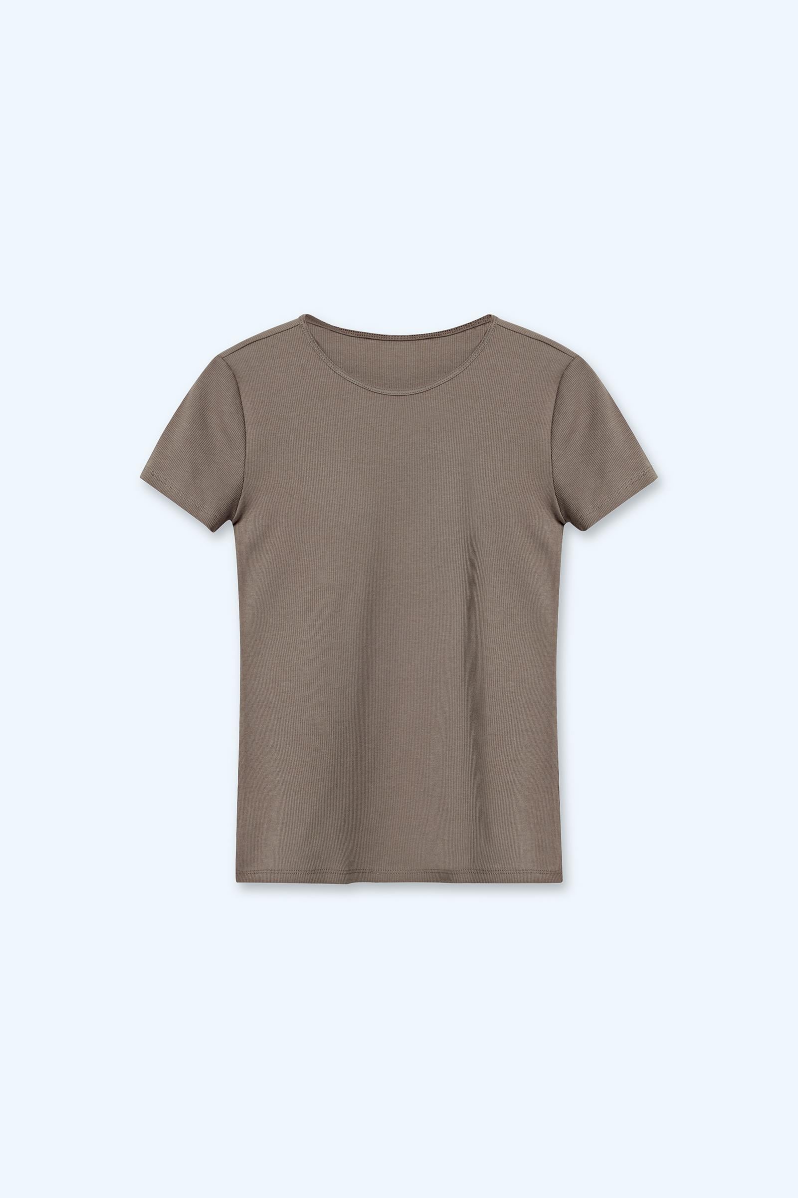 Kadın Fitilli Kısa Kollu T-Shirt