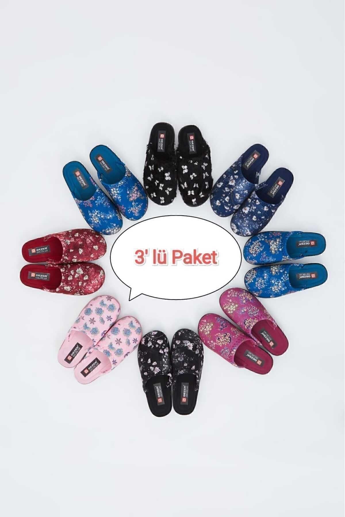 3'lü Paket Gz Zenne Kışlık Ev Terliği Çeyiz Bohça Seti
