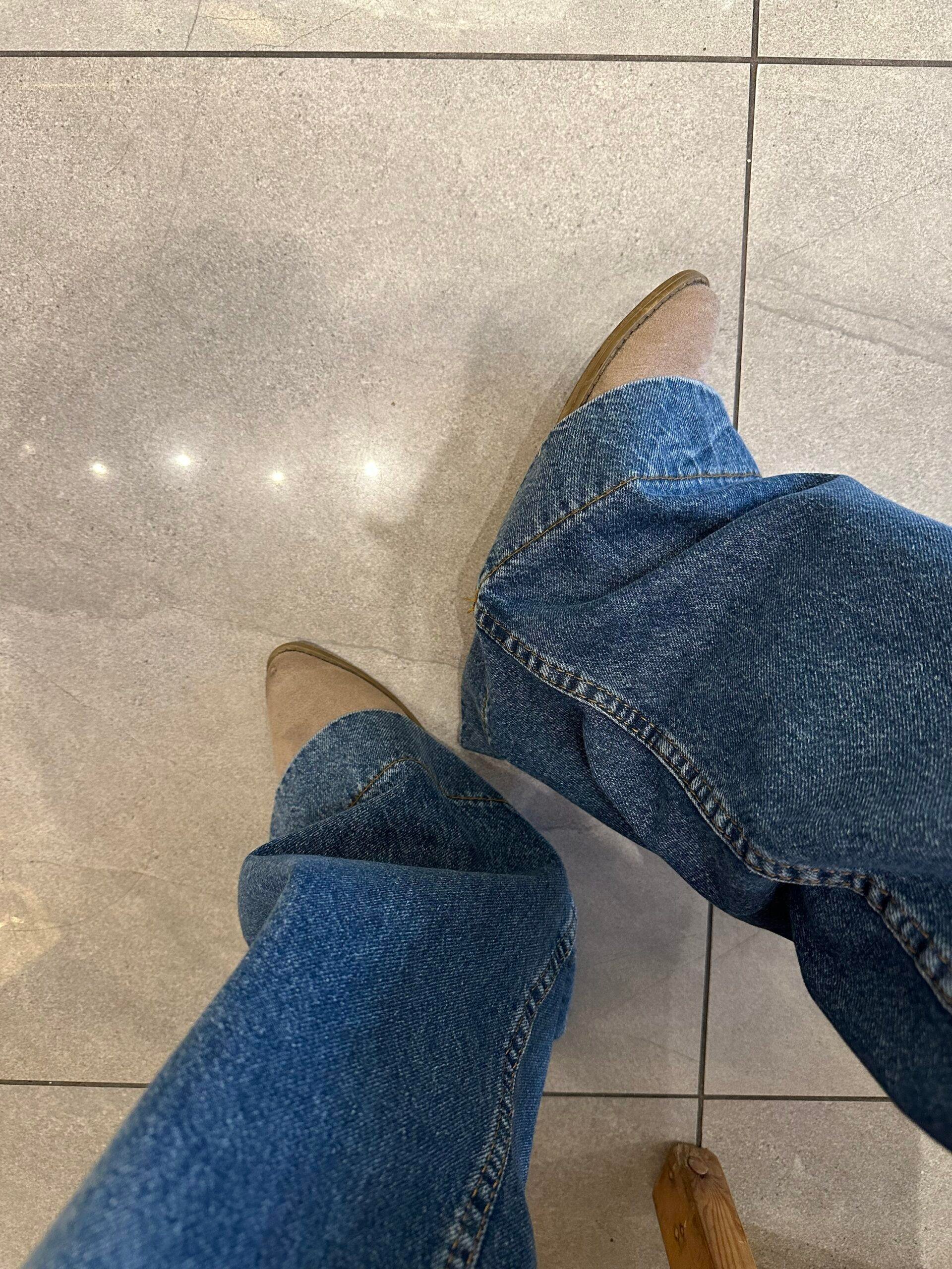 Zara İspanyol Paça jean - koyu mavi