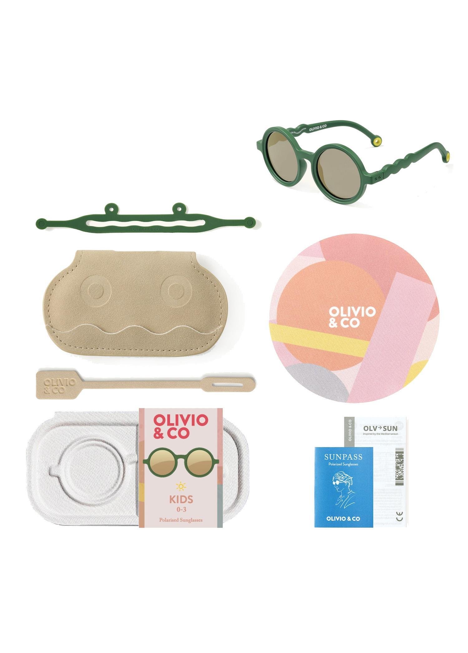 Çocuk Güneş Gözlüğü OLIVIO&CO Polarize Güneş Gözlüğü Cactus Green 0-3 Yaş