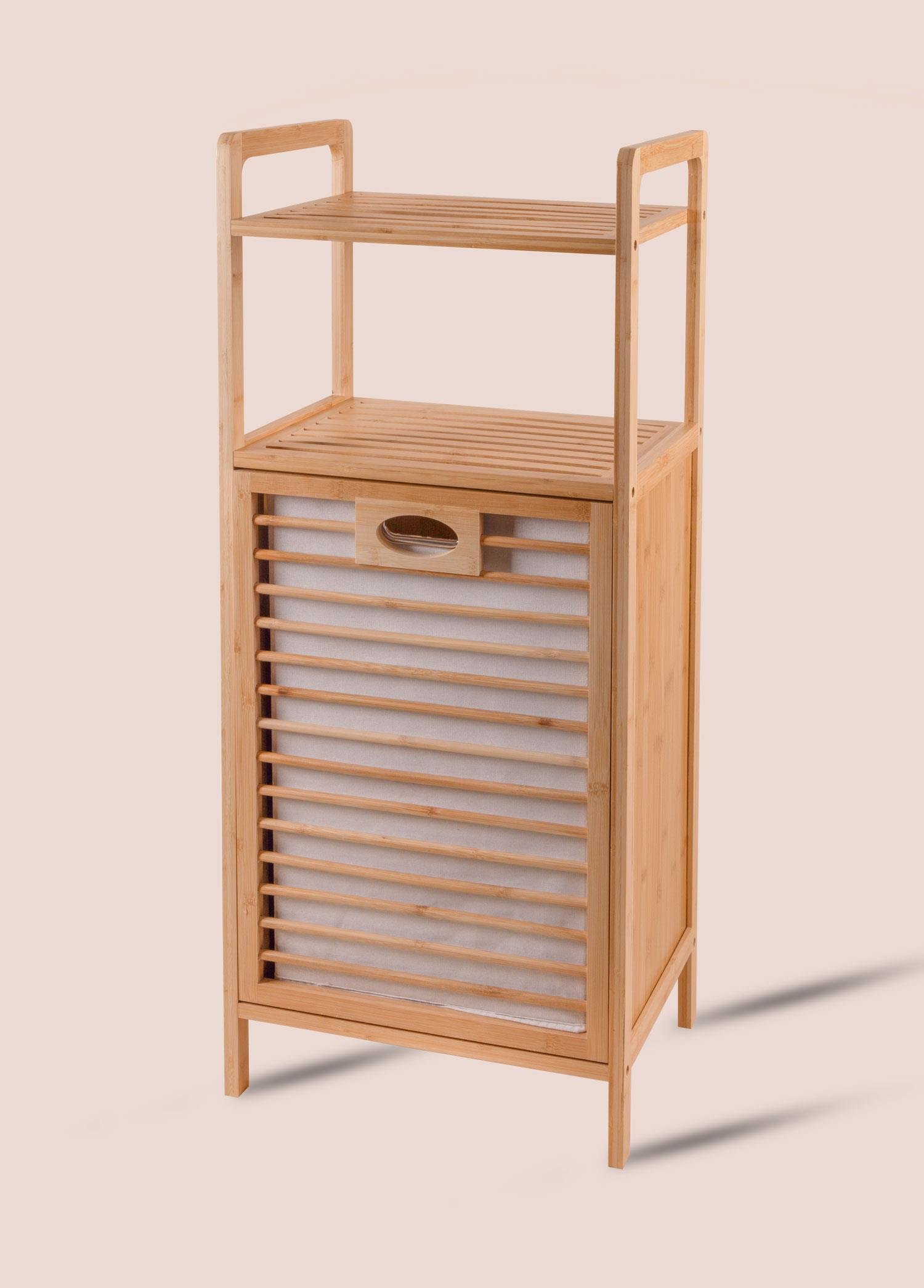 Mobilya  Bambu 2 Raflı Çamaşır Sepeti