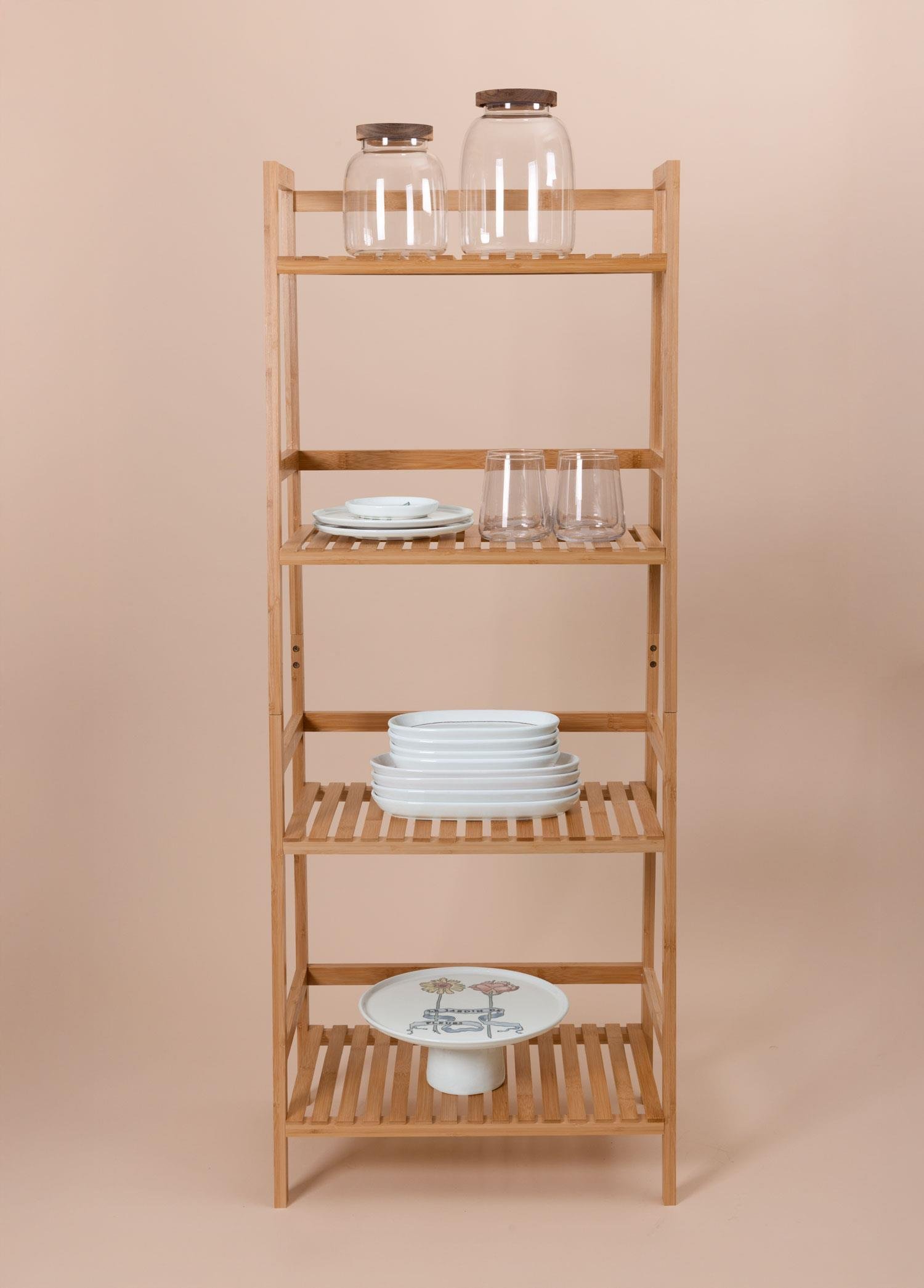 Mobilya  Bambu 4 Katlı Çok Amaçlı Raf