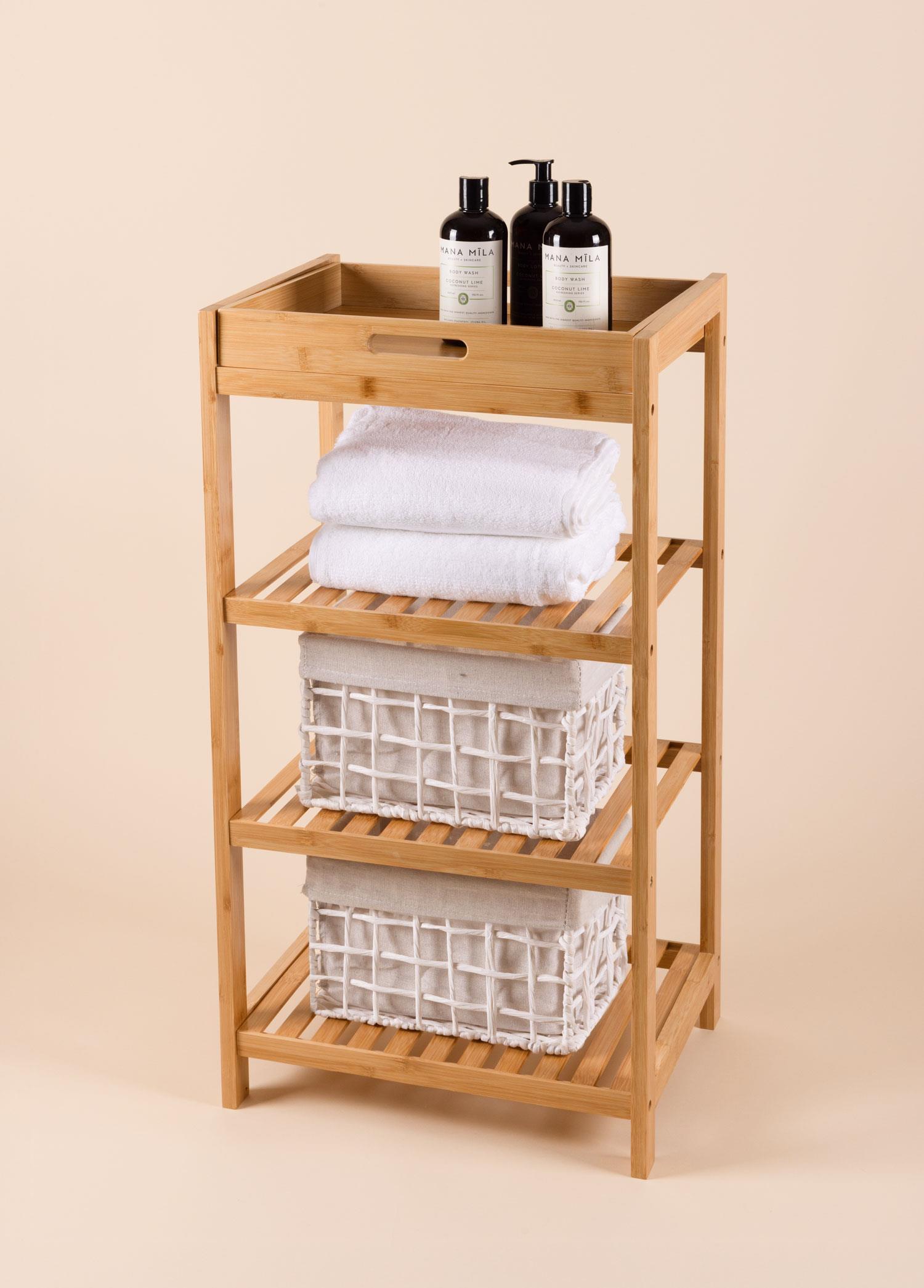 Mobilya  Bambu 4 Katlı Çok Amaçlı Raf