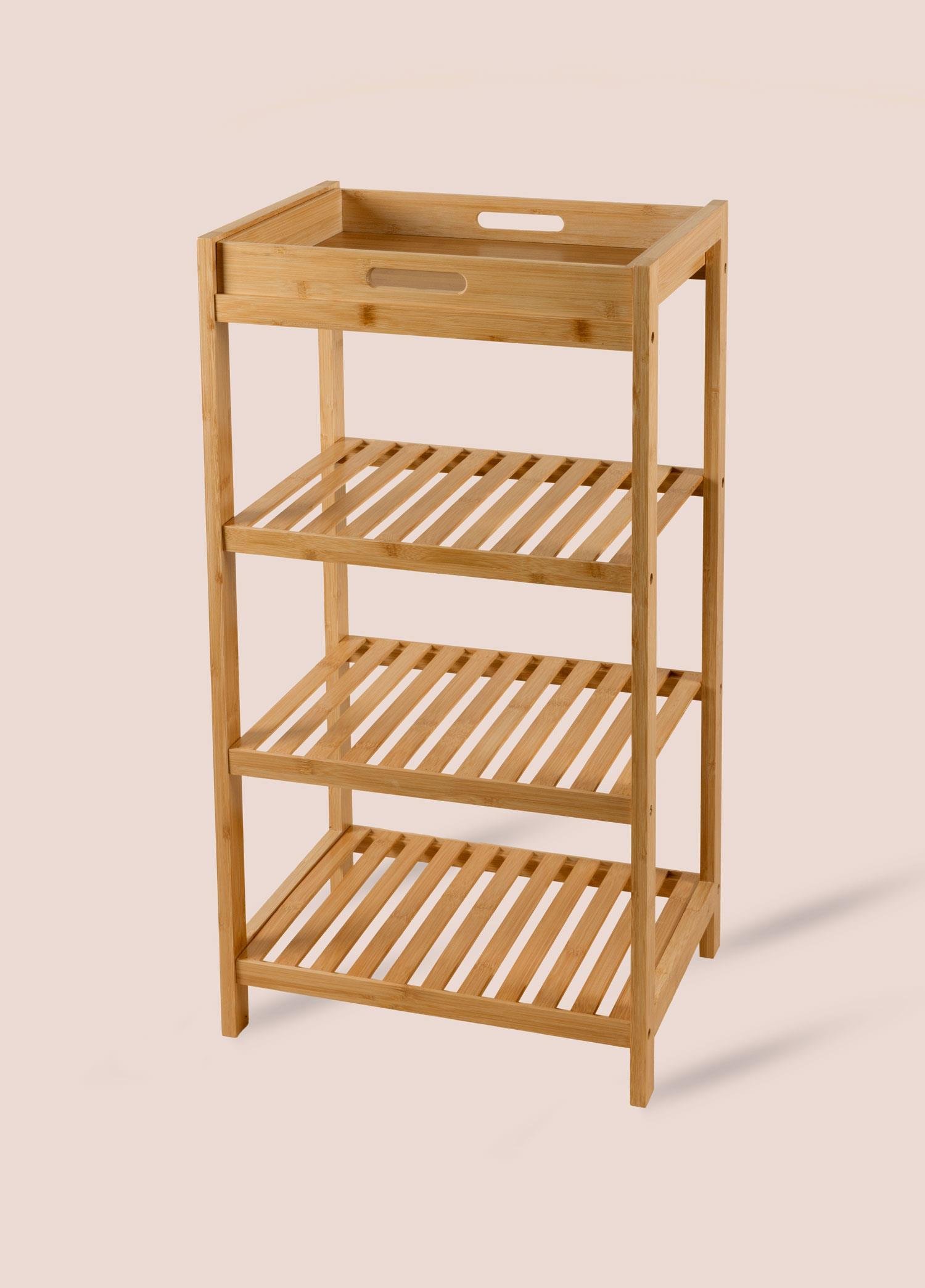 Mobilya  Bambu 4 Katlı Çok Amaçlı Raf