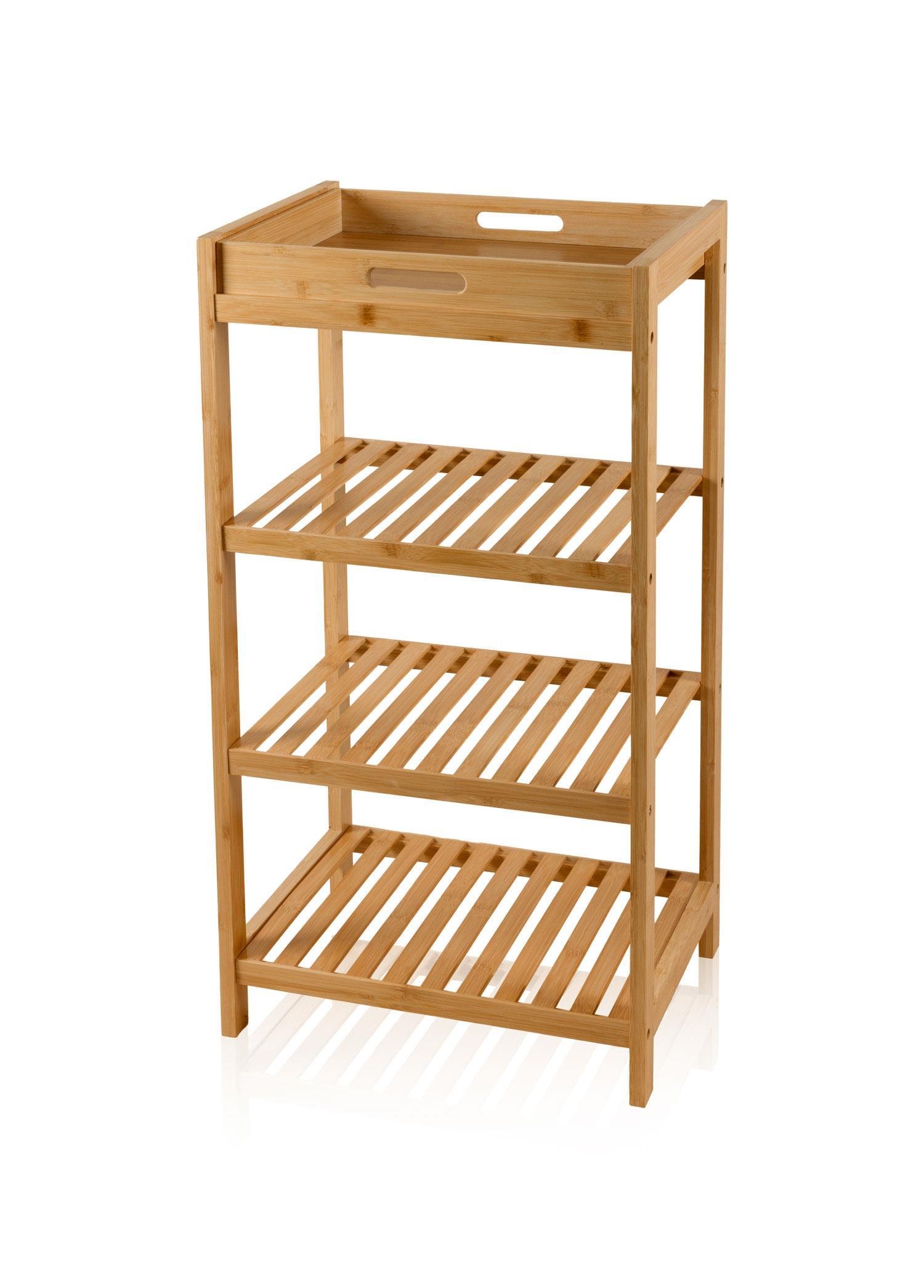 Mobilya  Bambu 4 Katlı Çok Amaçlı Raf