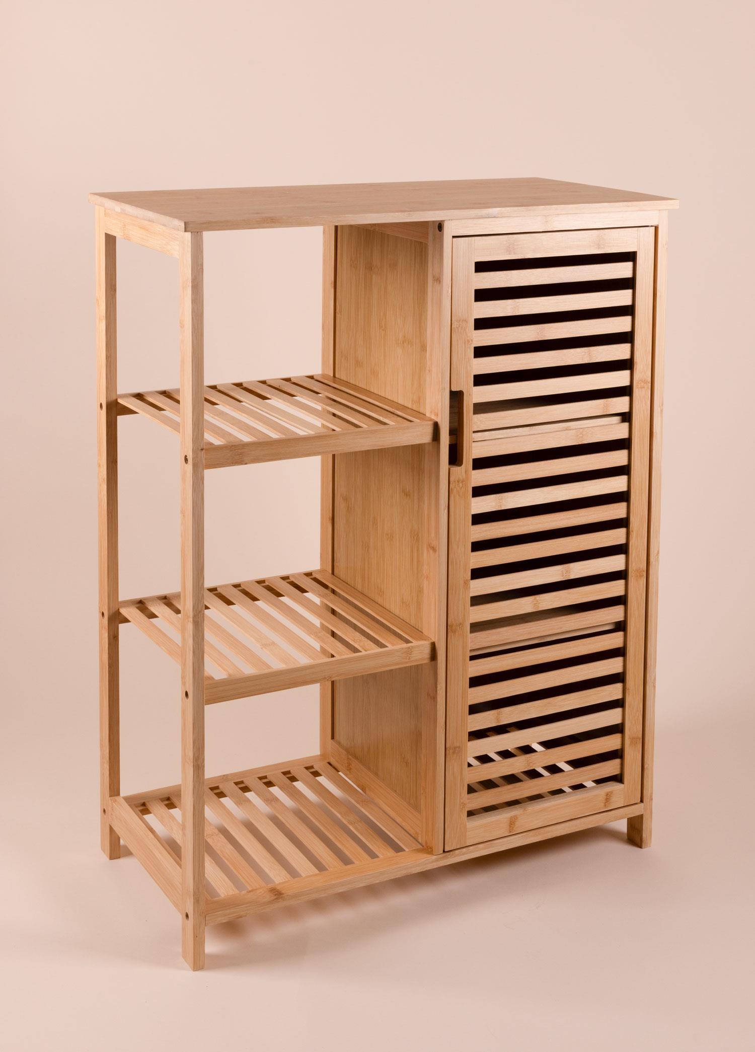 Mobilya  Bambu Kapaklı Çok Amaçlı Düzenleyici 4 Katlı