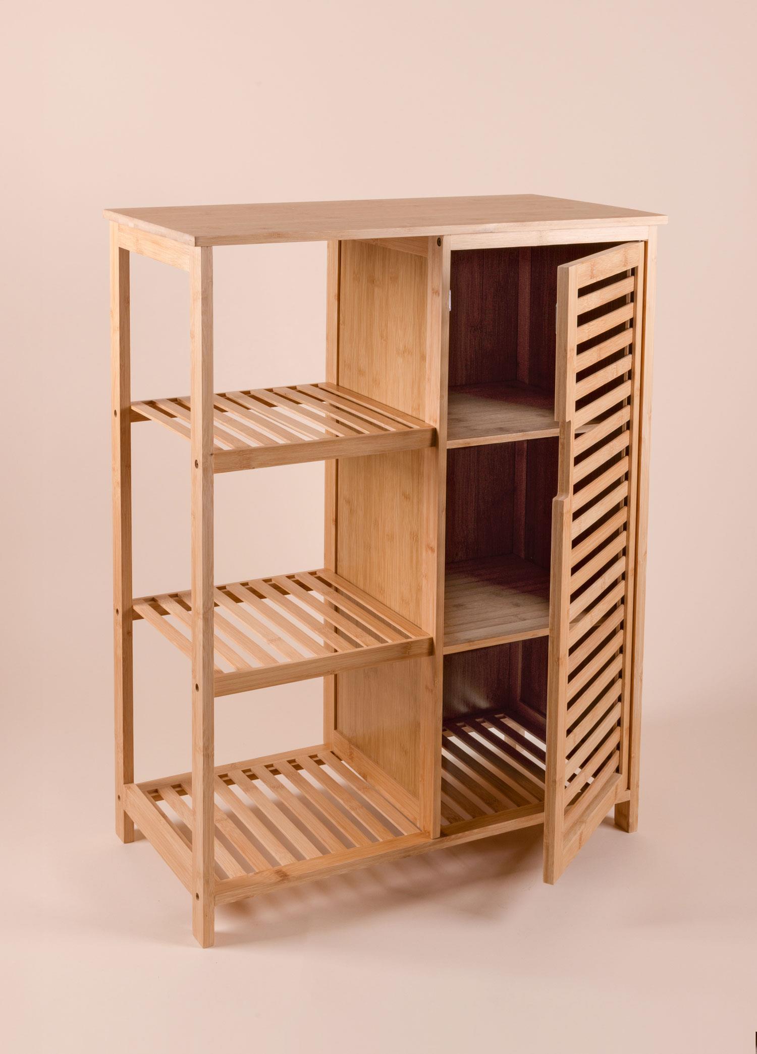 Mobilya  Bambu Kapaklı Çok Amaçlı Düzenleyici 4 Katlı