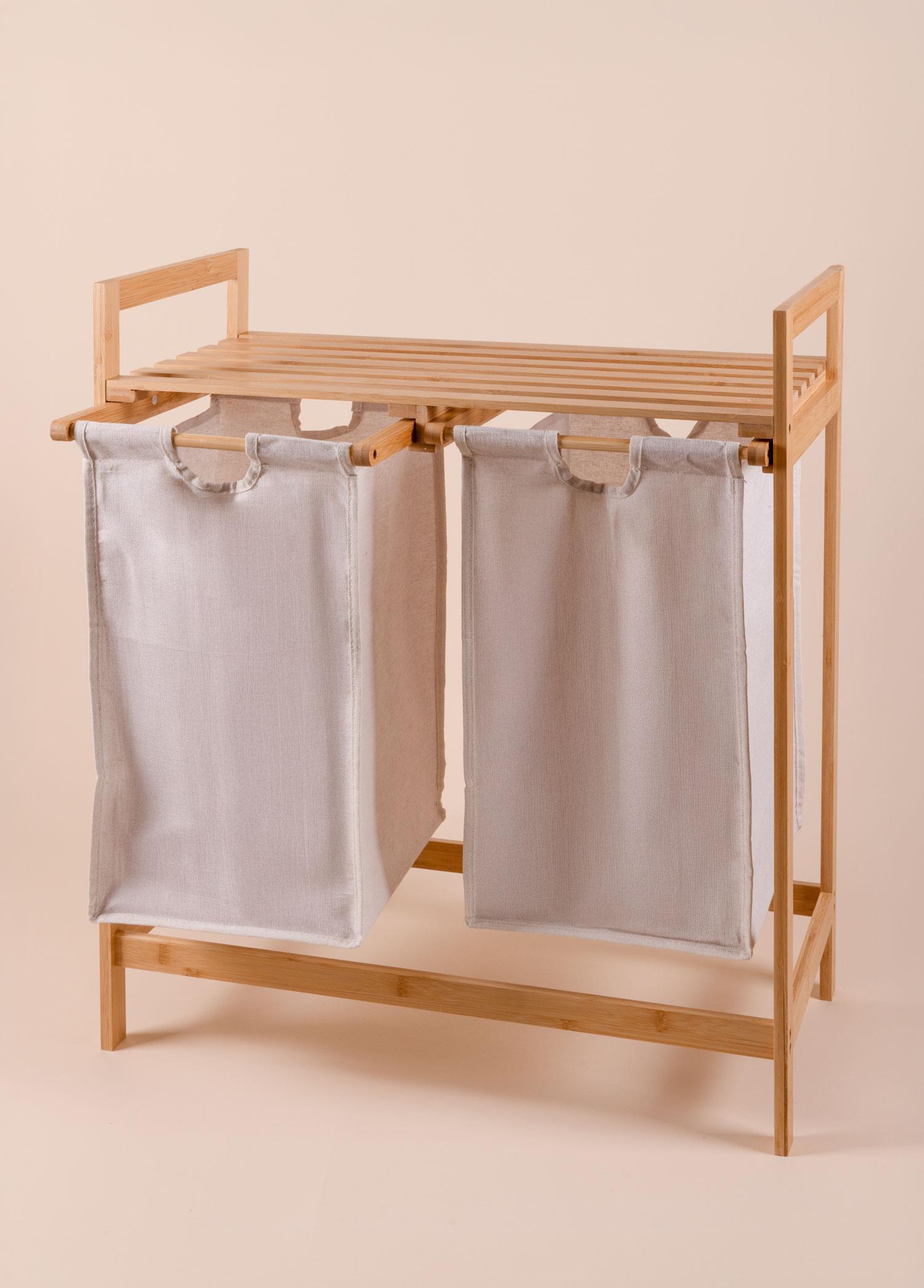 Mobilya  Bambu Kirli Sepeti 2 Bölmeli