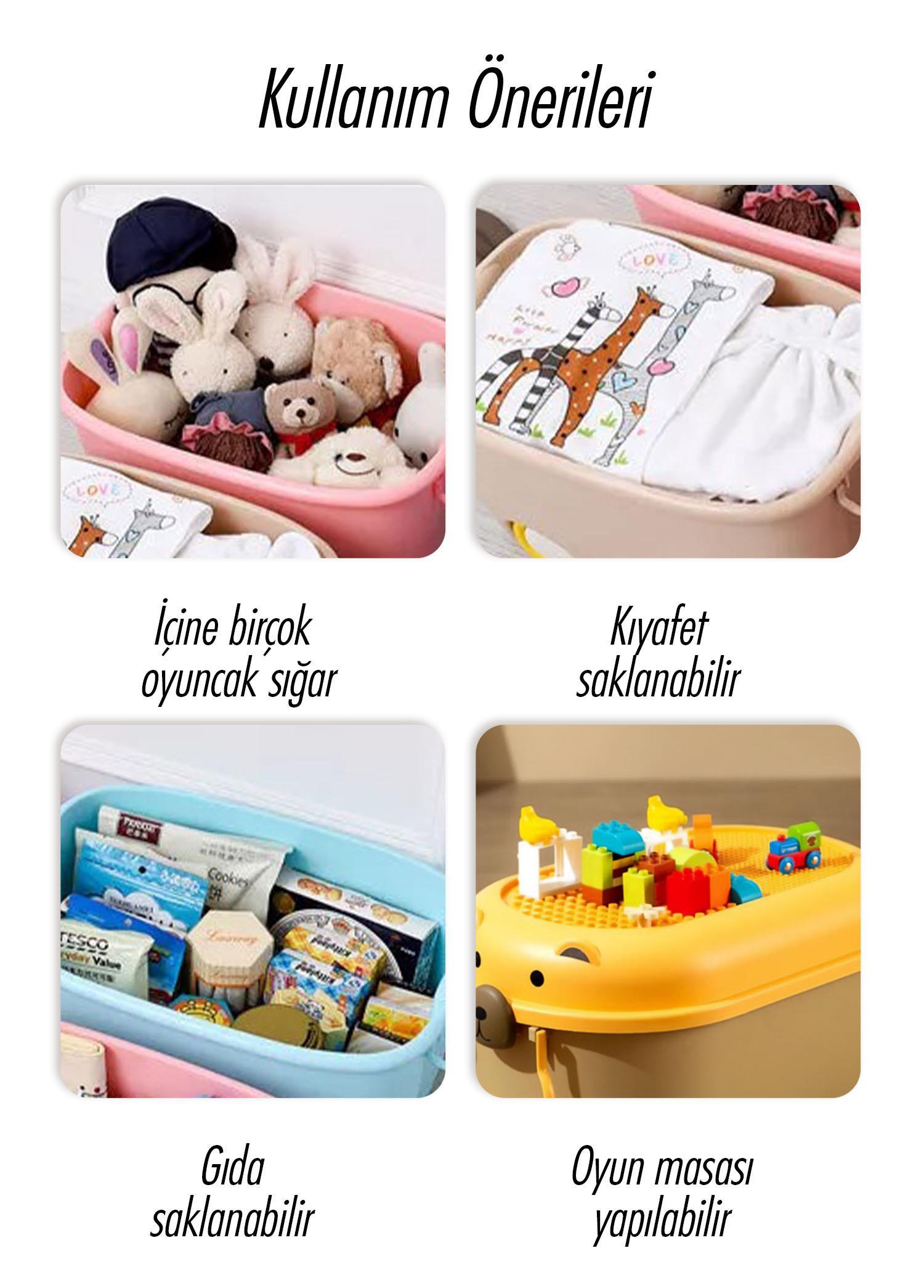 Oyuncak Kutuları The Mia Trail Oyuncak Saklama Kutusu Pudra 57x39x33 cm