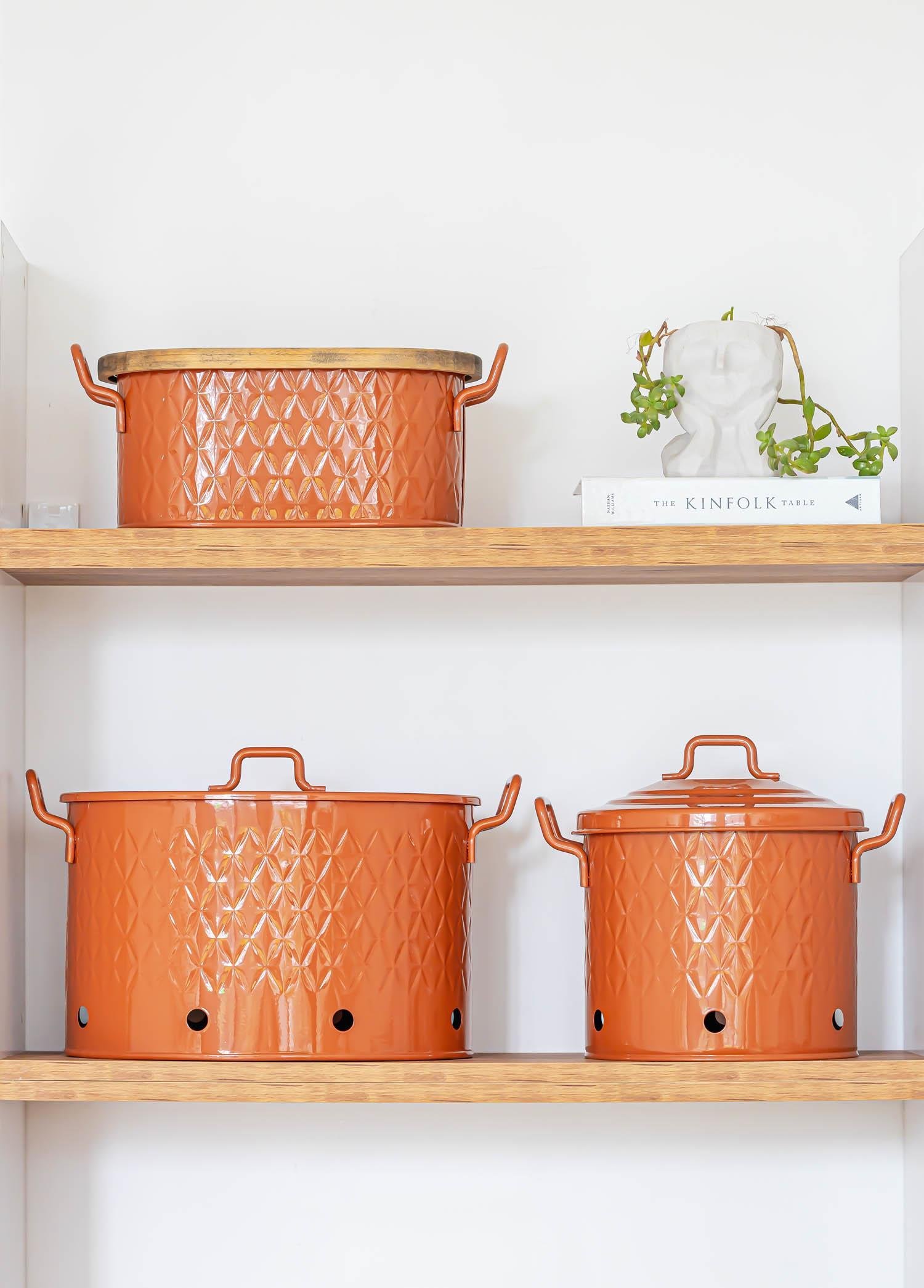 Patates, Bakliyat Kovaları The Mia Prizma Patates & Soğan Kabı 2 Hazneli Terracota