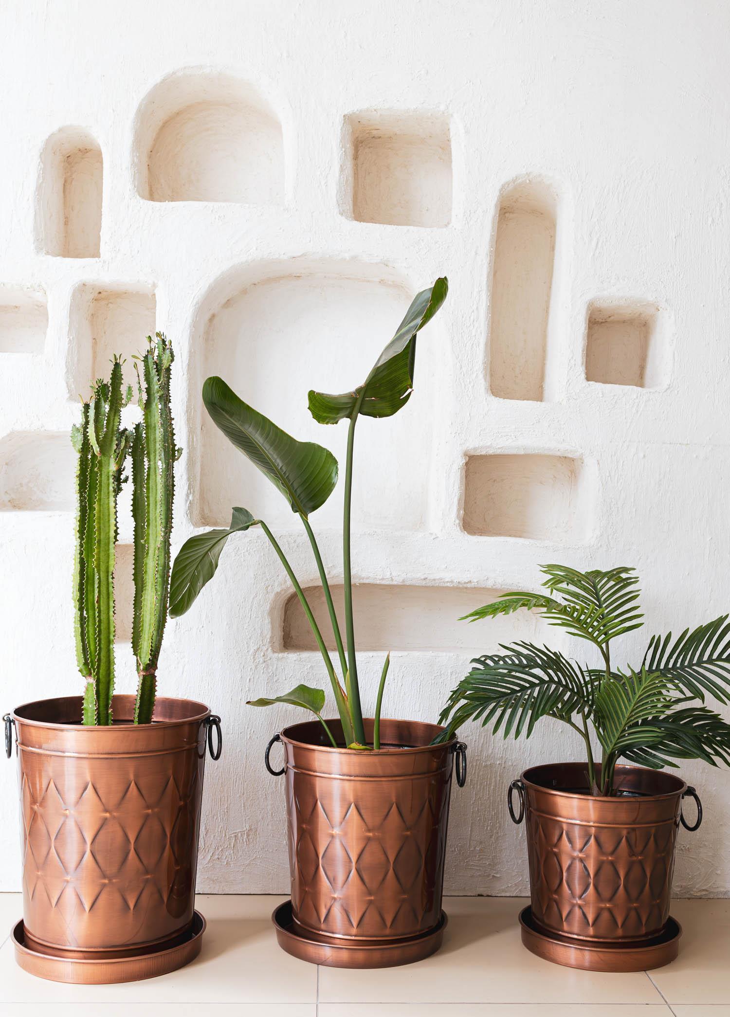 Saksı The Mia Prizma Saksı Bakır Kaplama 37x31x46 cm