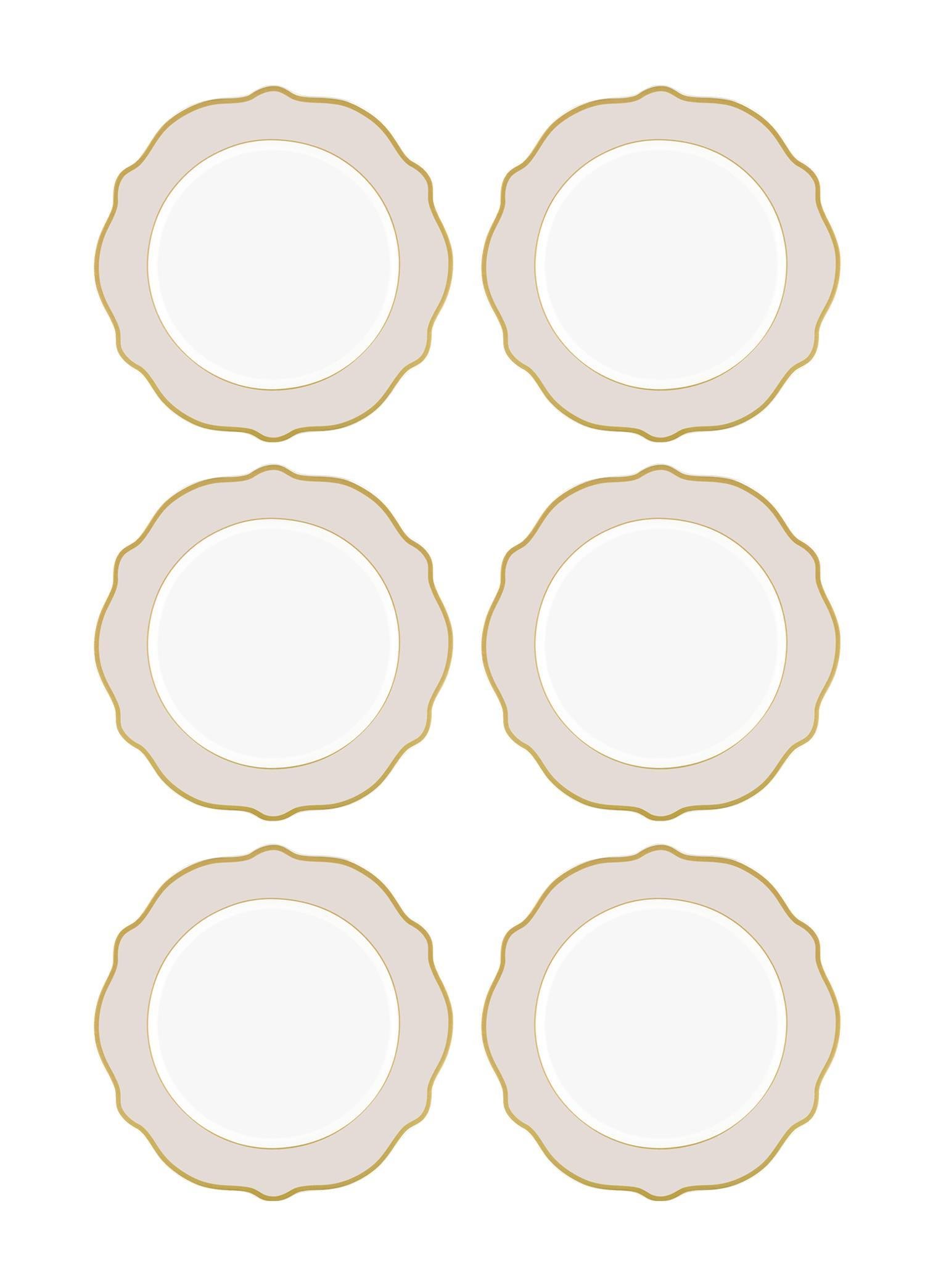 Servis Tabağı The Mia Jaswely Servis Tabağı 6 Parça Kum Beji 27 Cm