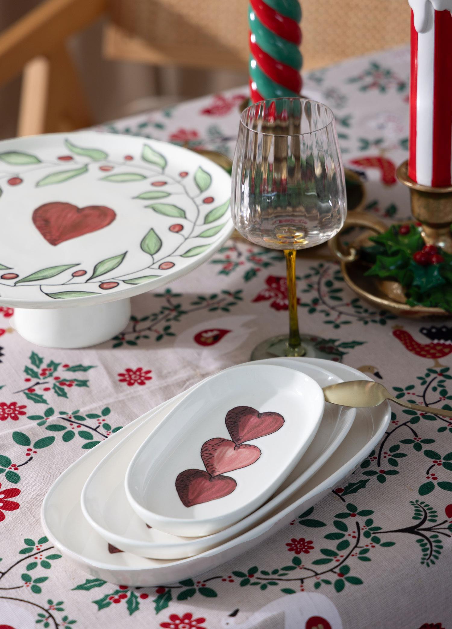 Servis Tabağı The Mia Luv Oval Servis 4lü 21 cm