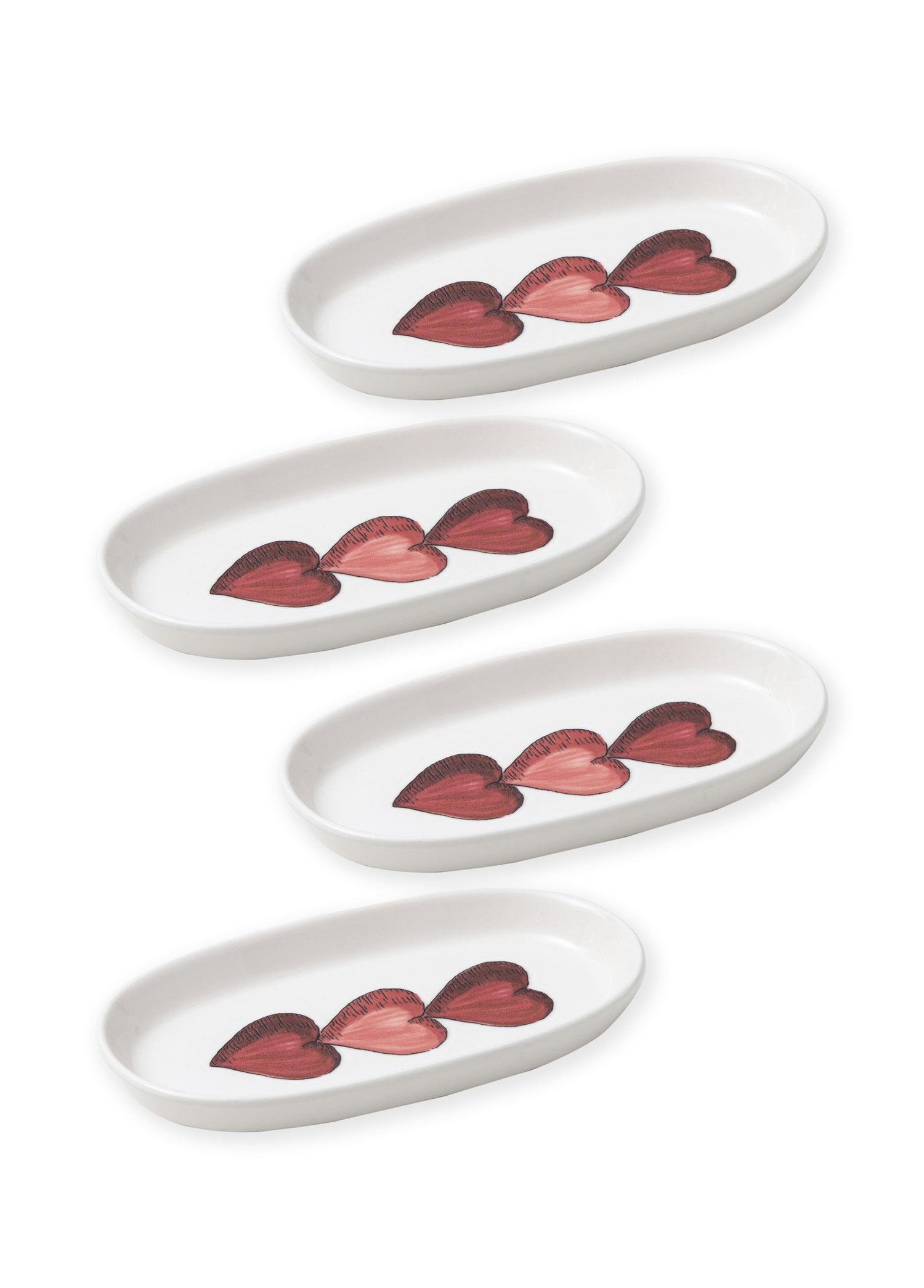 Servis Tabağı The Mia Luv Oval Servis 4lü 21 cm