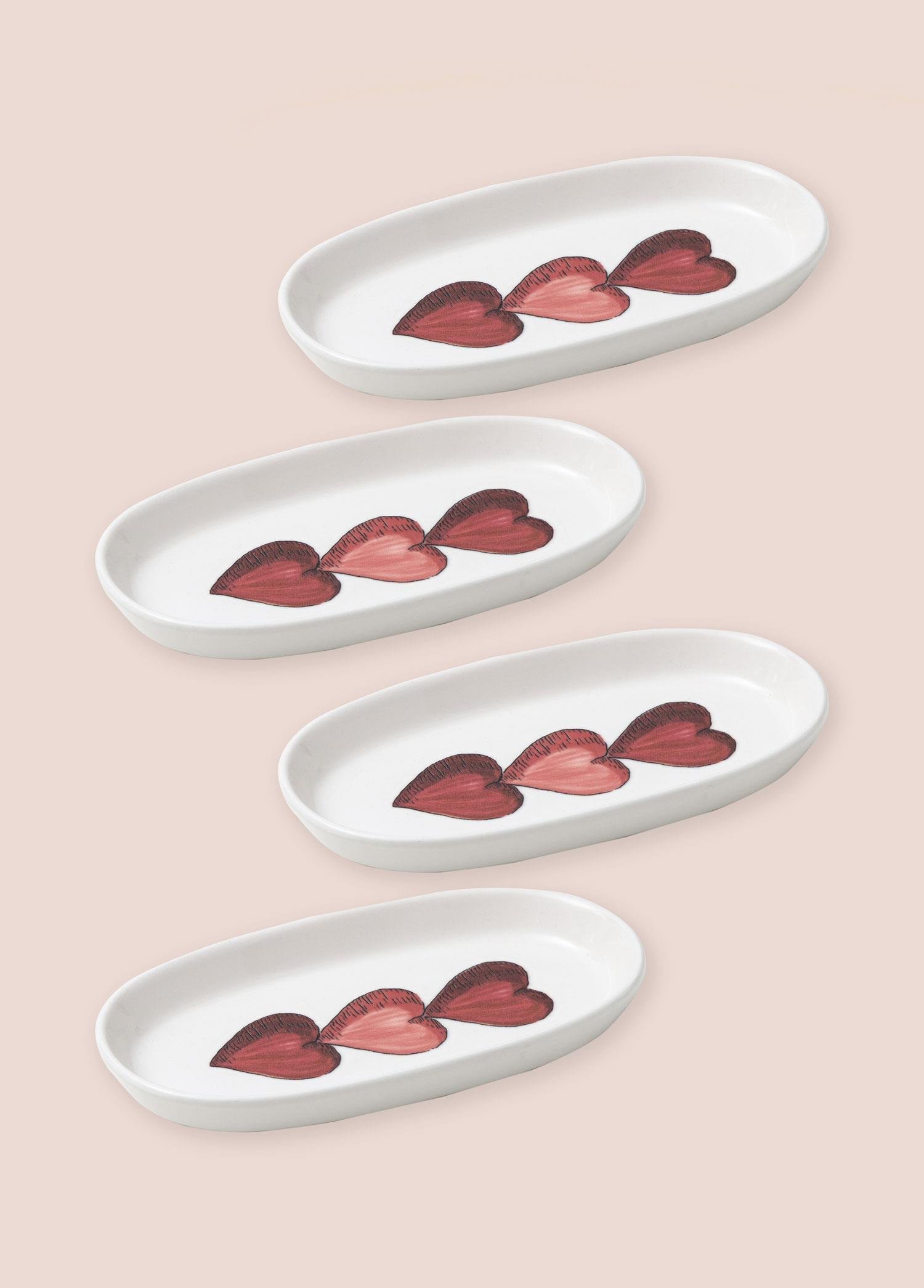 Servis Tabağı The Mia Luv Oval Servis 4lü 21 cm