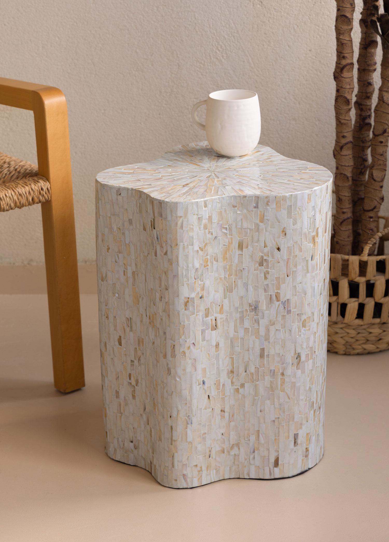 Tabure & Sehpa The Mia Sedef Tabure Yan Sehpa 35x35x50 cm TLC0128