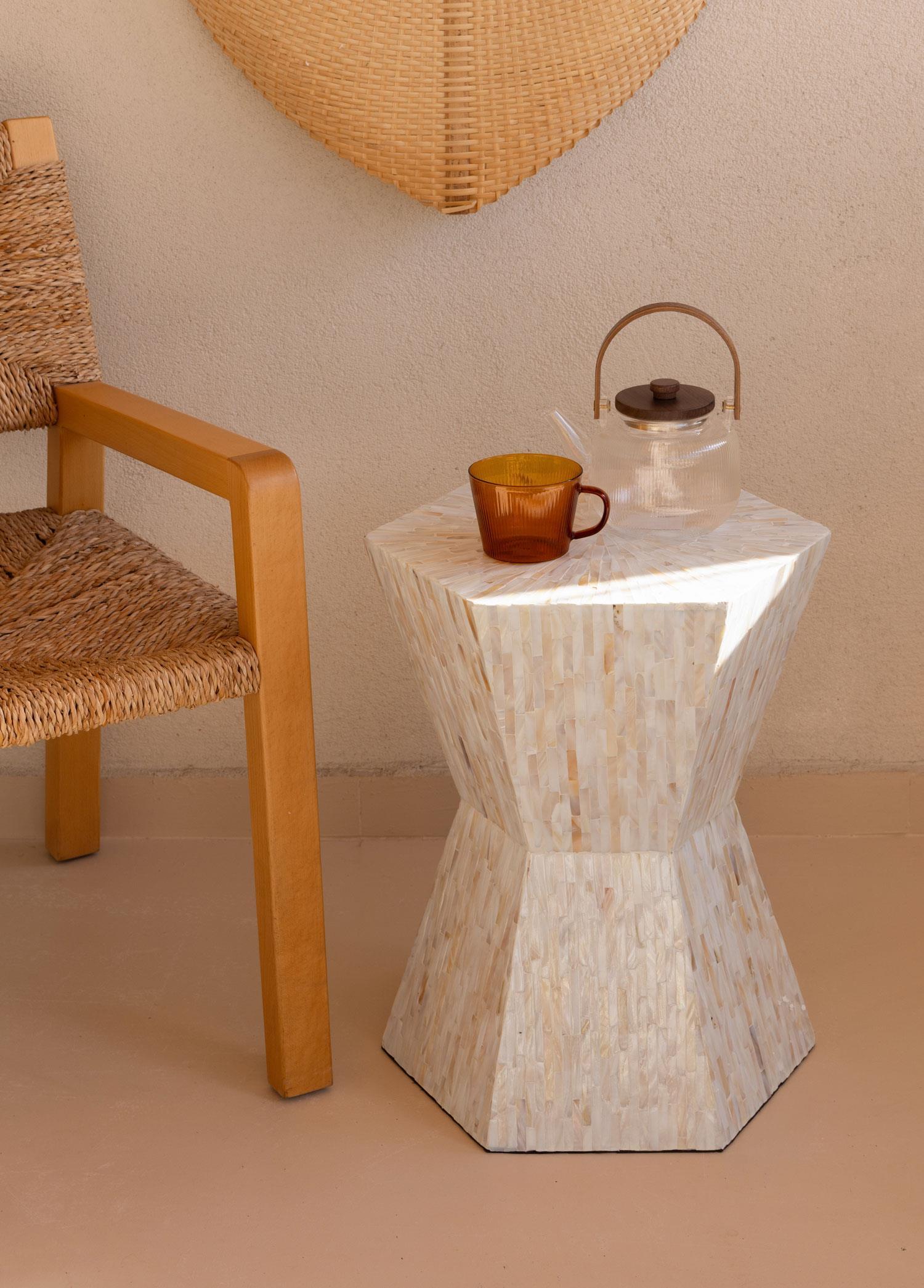 Tabure & Sehpa The Mia Sedef Tabure Yan Sehpa 35x40x50 cm TLC0129